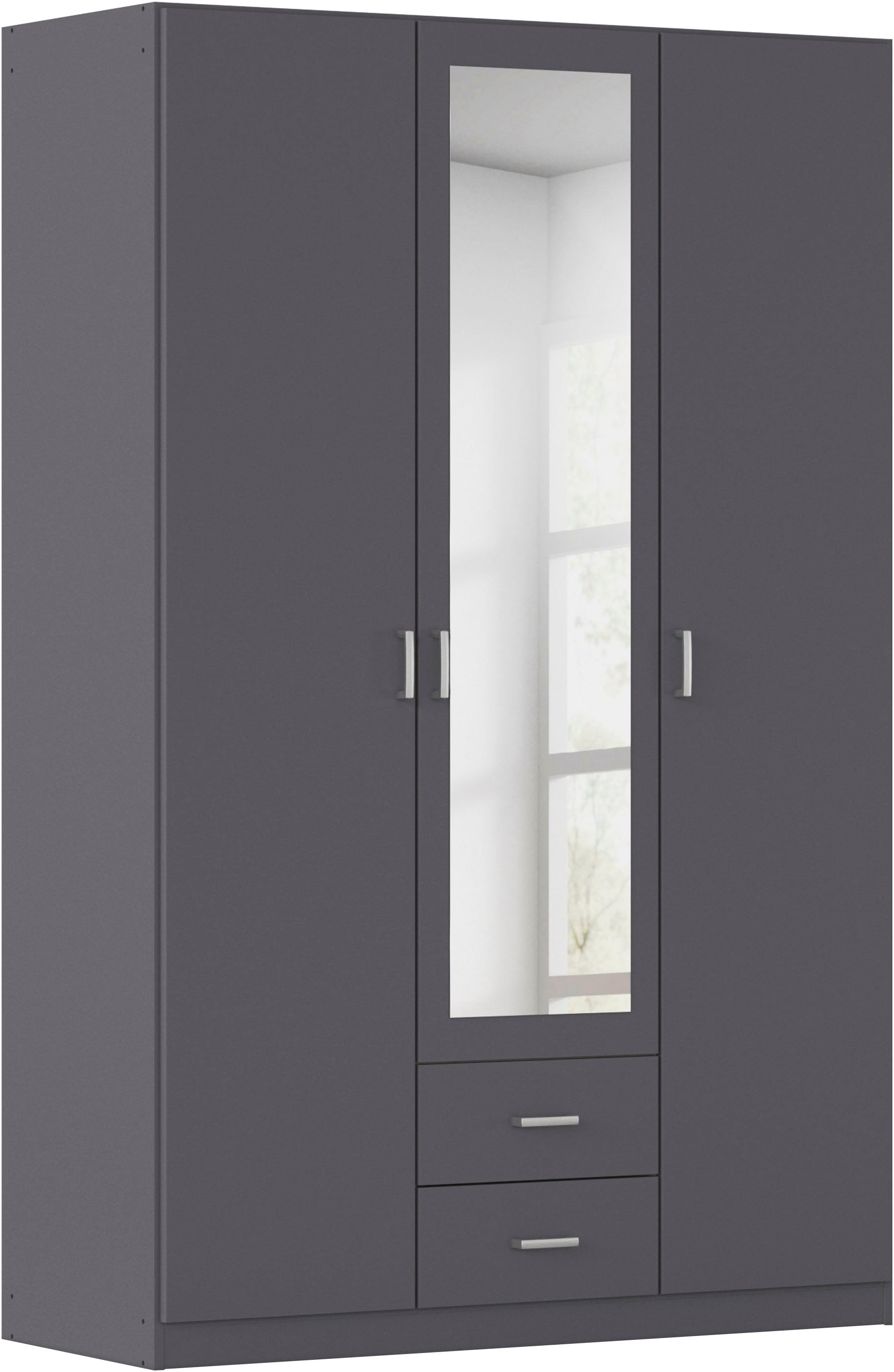 rauch Kleiderschrank "Schrank Garderobe Ankleide GAMMA Breiten 91/136/181/226/271/315/360 cm" in 3 Ausstattungen BASIC/CLASSIC/PREMIUM (inkl. SOFT-CLOSE-Funktion), verschiedene Griff-Varianten, mit Spiegel TOPSELLER MADE IN GERMANY