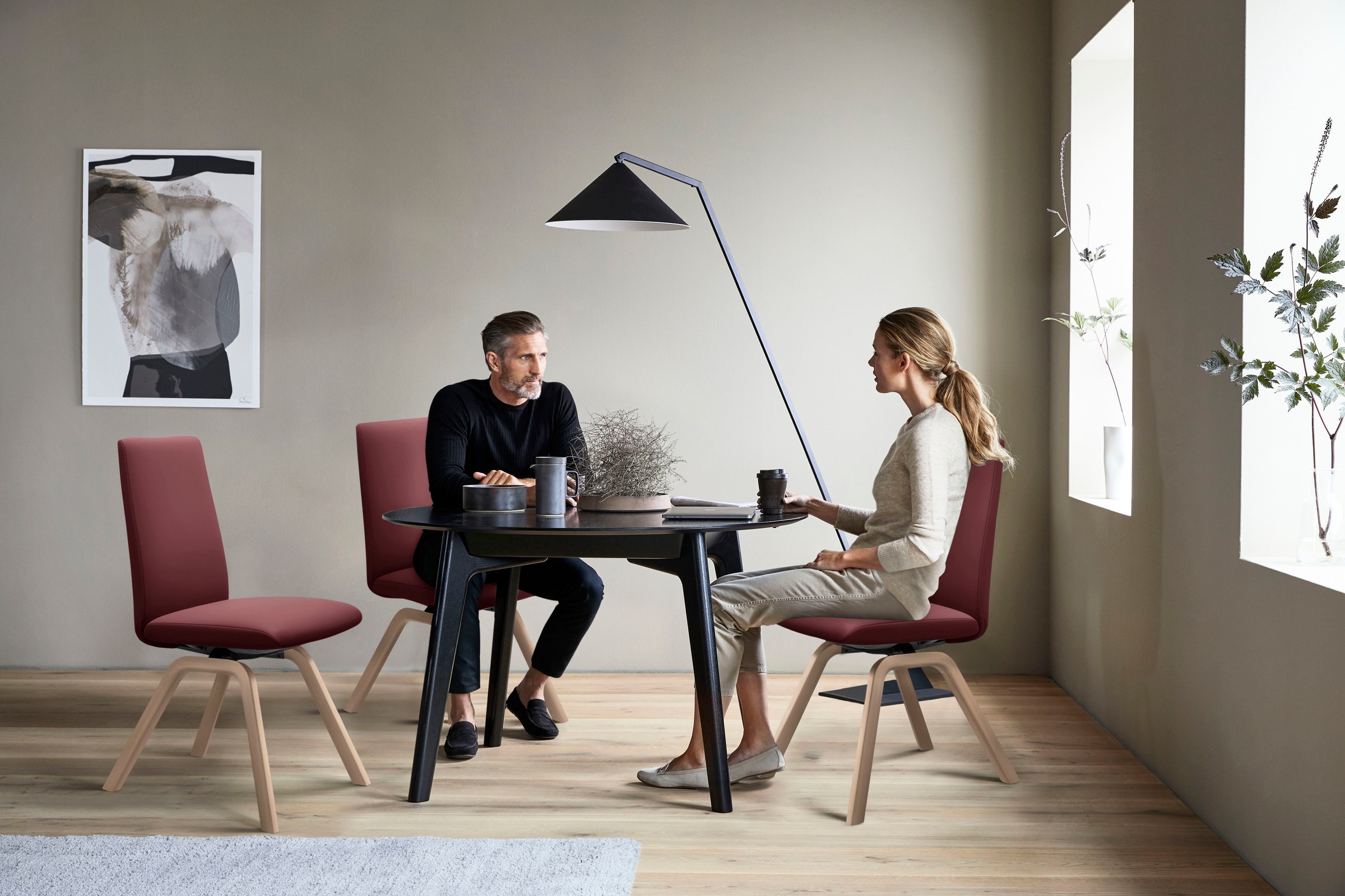 Stressless® Polsterstuhl »Laurel«, Leder BATICK, Low Back, Größe L, mit schräggestellten Beinen in Walnuss