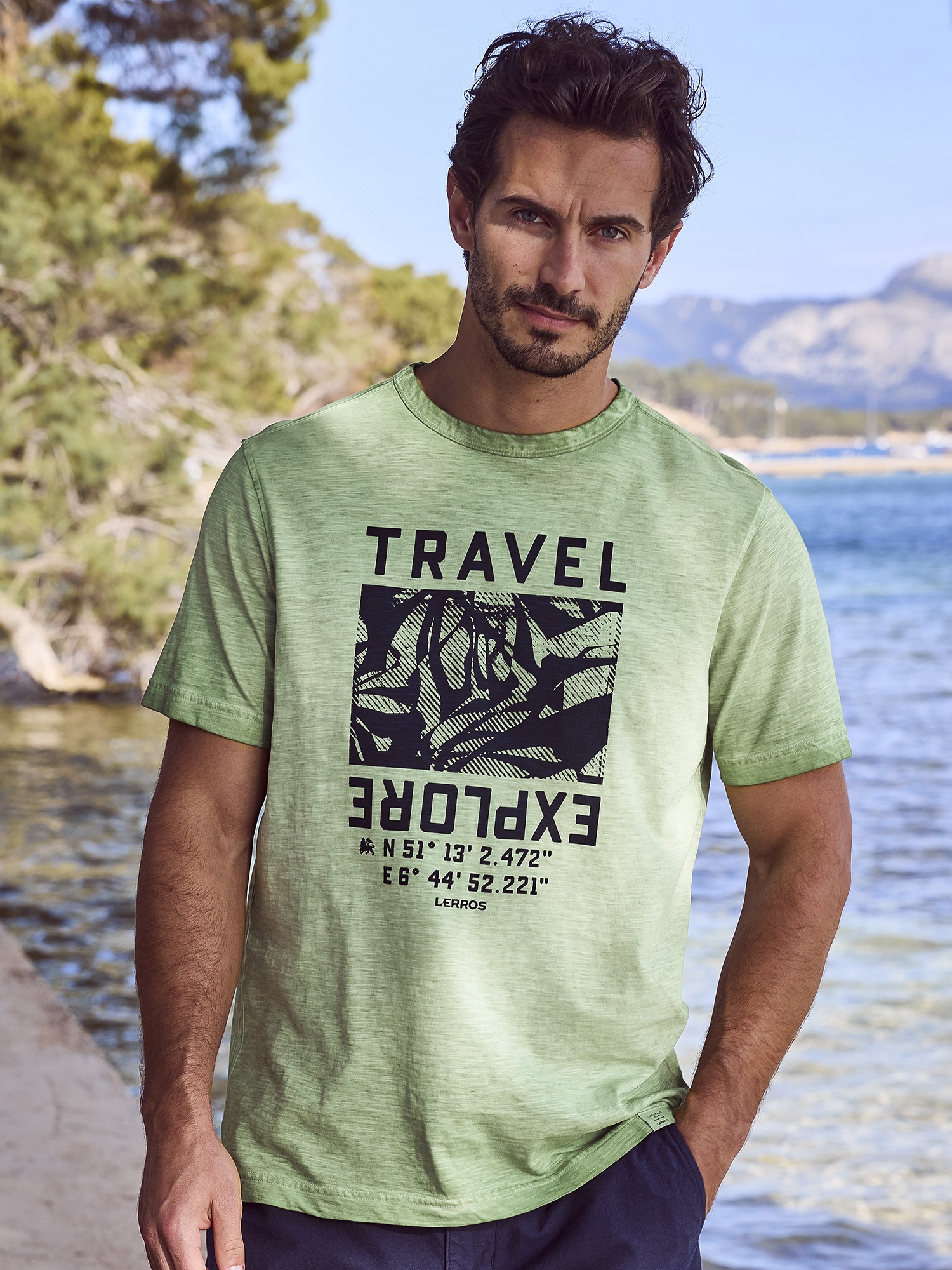 LERROS T-Shirt "LERROS Modisches Herren T-Shirt mit Brustprint" günstig online kaufen