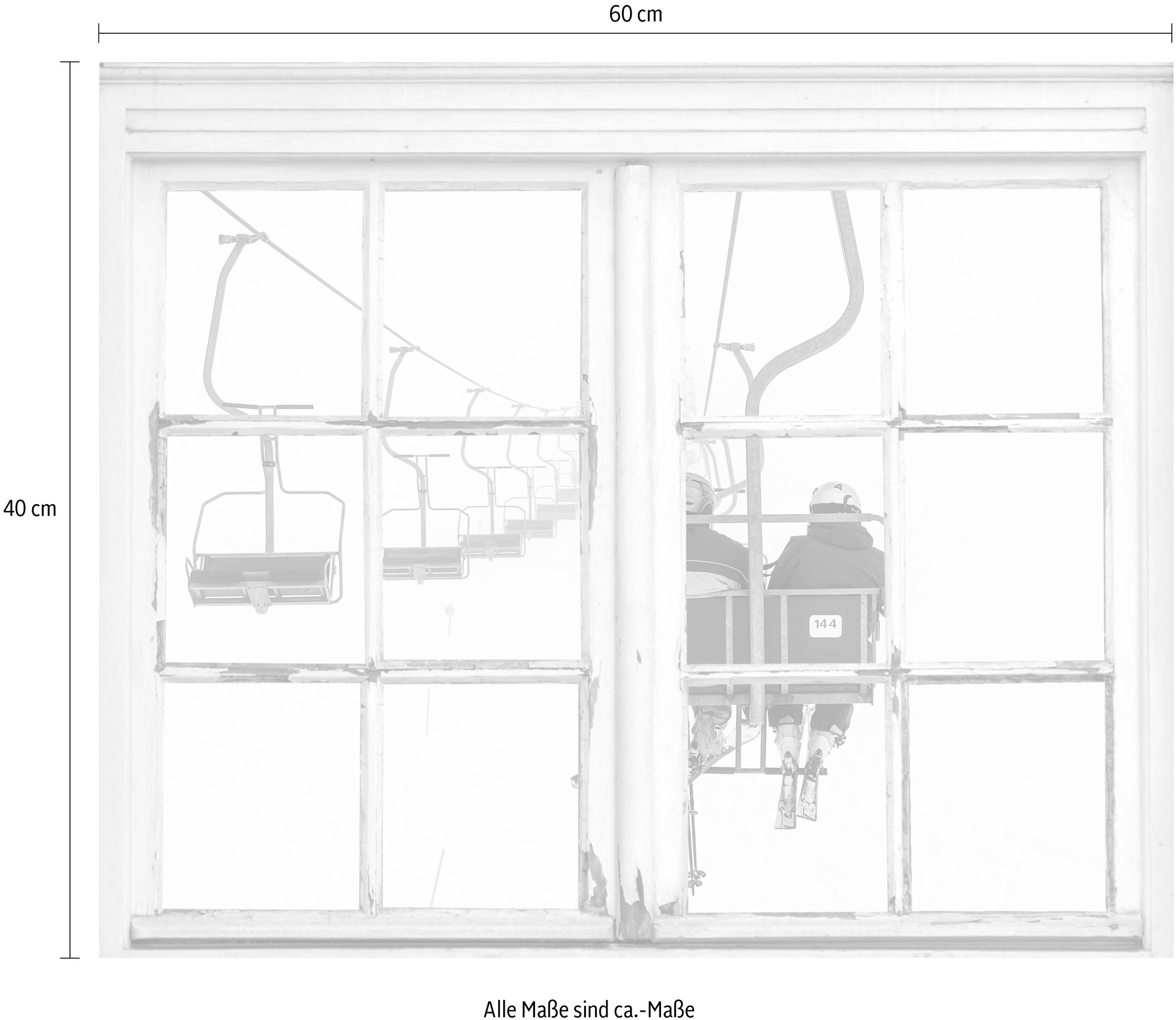 queence Wandsticker »Seilbahn«, Wandsticker, Wandbild, selbstklebend, 3D, Fenster, Seilbahn