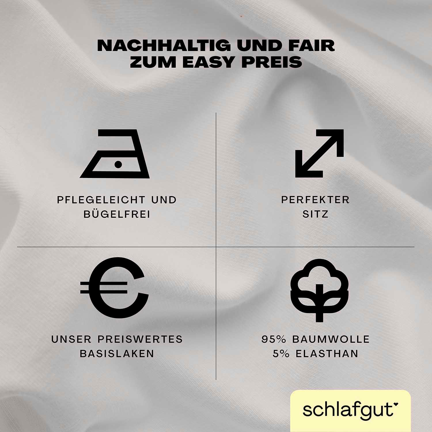 Thumbnail - Schlafgut Spannbettlaken "EASY Jersey Elasthan Topper" MADE IN GREEN by OEKO-TEX