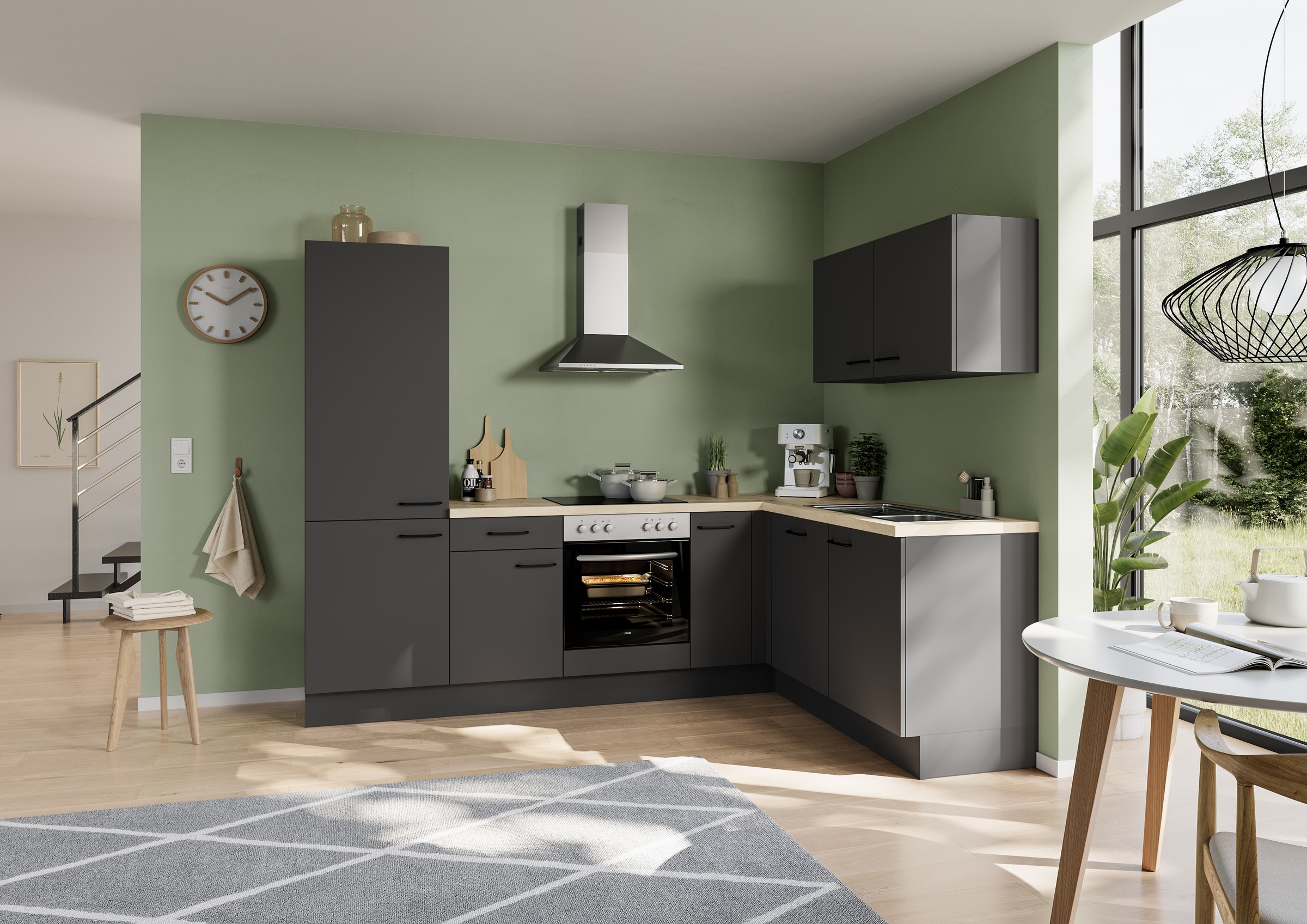 IMPULS KÜCHEN Winkelküche ""Tirana", Ausrichtung wählbar, Schubkästen mit S günstig online kaufen