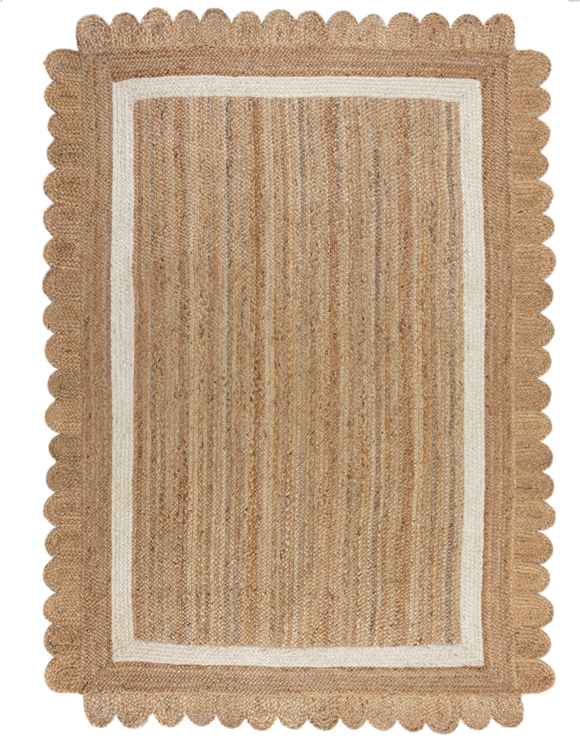 FLAIR RUGS Teppich "Grace aus Jute mit Muschelrandsaum" rechteckig 4 mm Höh günstig online kaufen