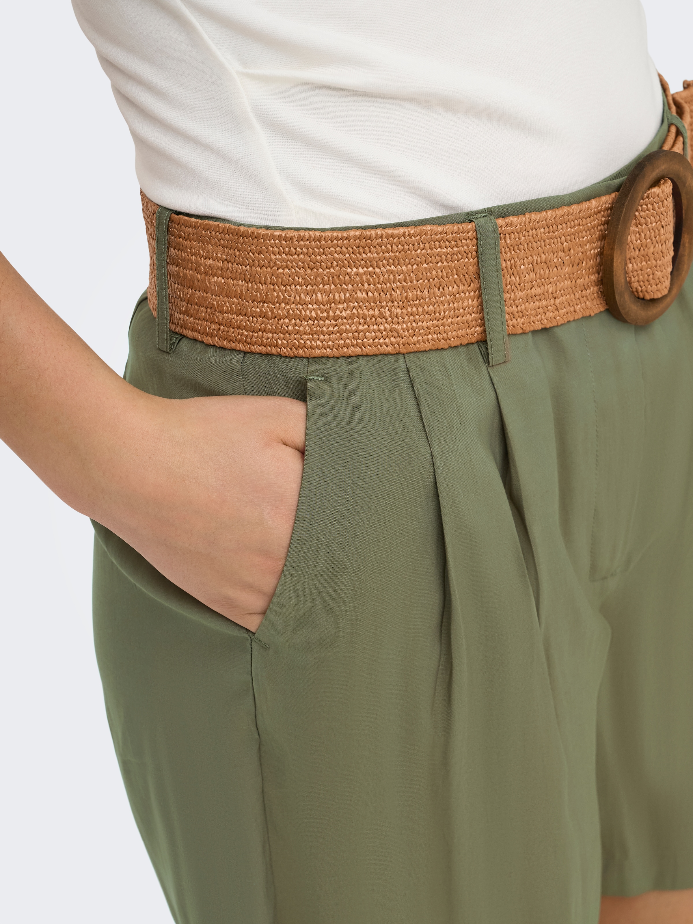 ONLY Shorts »ONLIBIZA HW BELT SHORTS PNT«  Materialmix, regular fit, High Waist