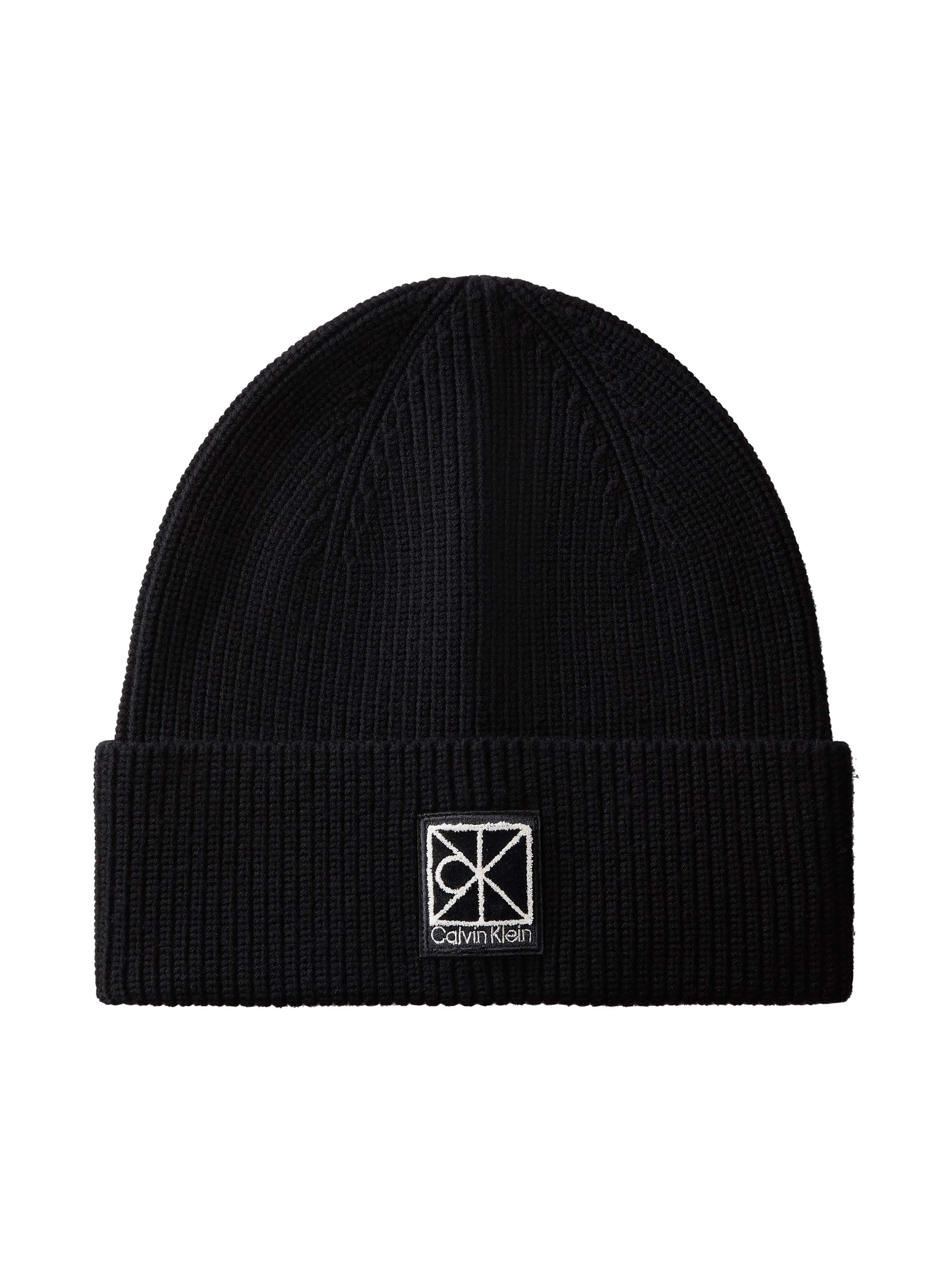 Calvin Klein Beanie "EMBLEM SQUARE RIB BEANIE" Regular fit mit Markenlogo