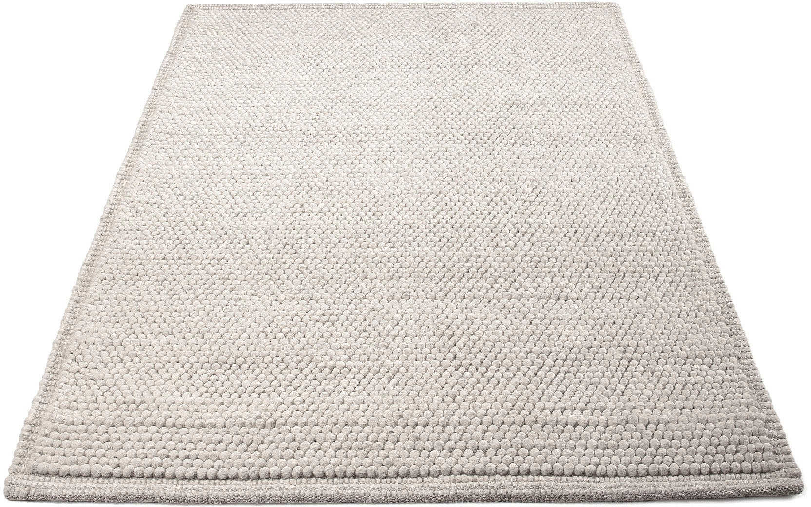 carpetfine Wollteppich "Seebu Loop" rechteckig 10 mm Höhe reine Schurwolle, Kurzflor, grobe Struktur