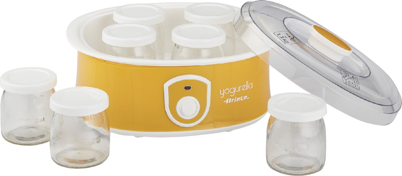 Ariete Joghurtbereiter "617 Yogurella" 6 Portionsbehälter je 185 ml mit 7 Portionsgläsern