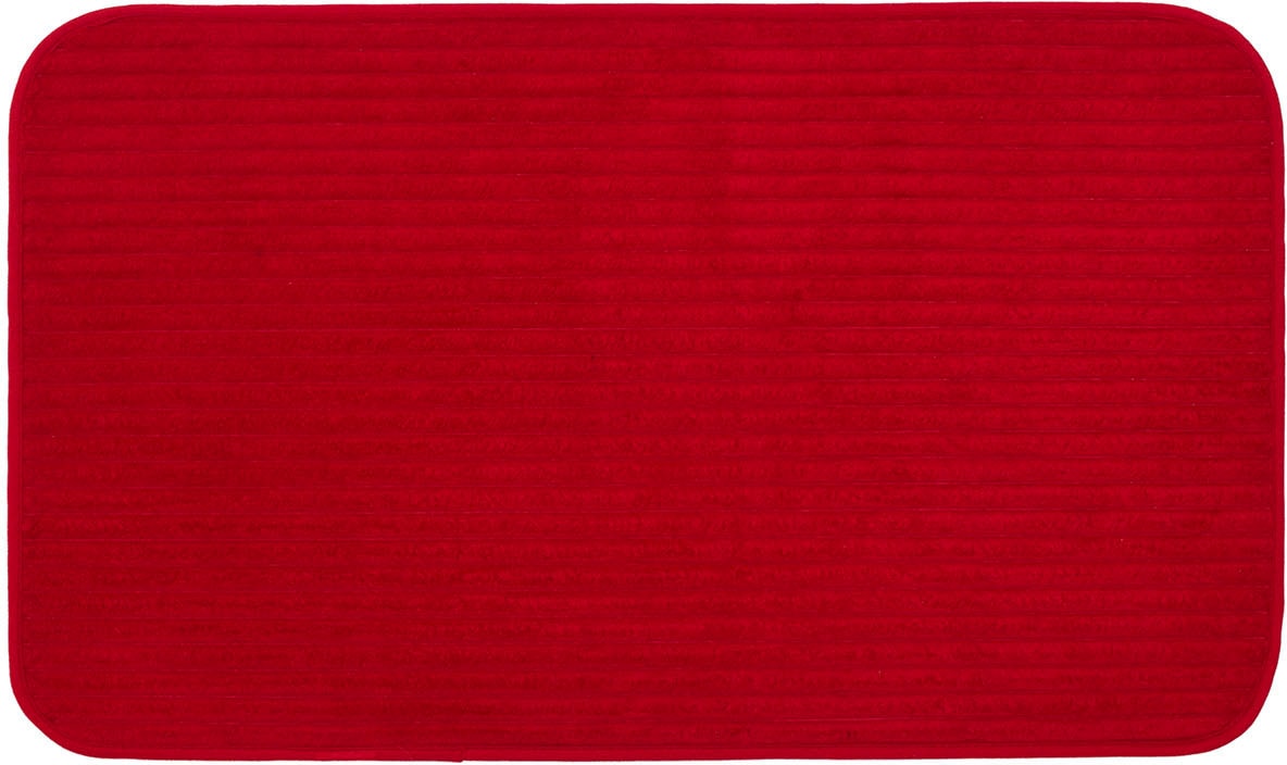 Gözze "Berlin" Höhe 7 mm rutschhemmend beschichtet fußbodenheizungsgeeignet Badteppich, Uni Farben, Cord Optik, waschbar