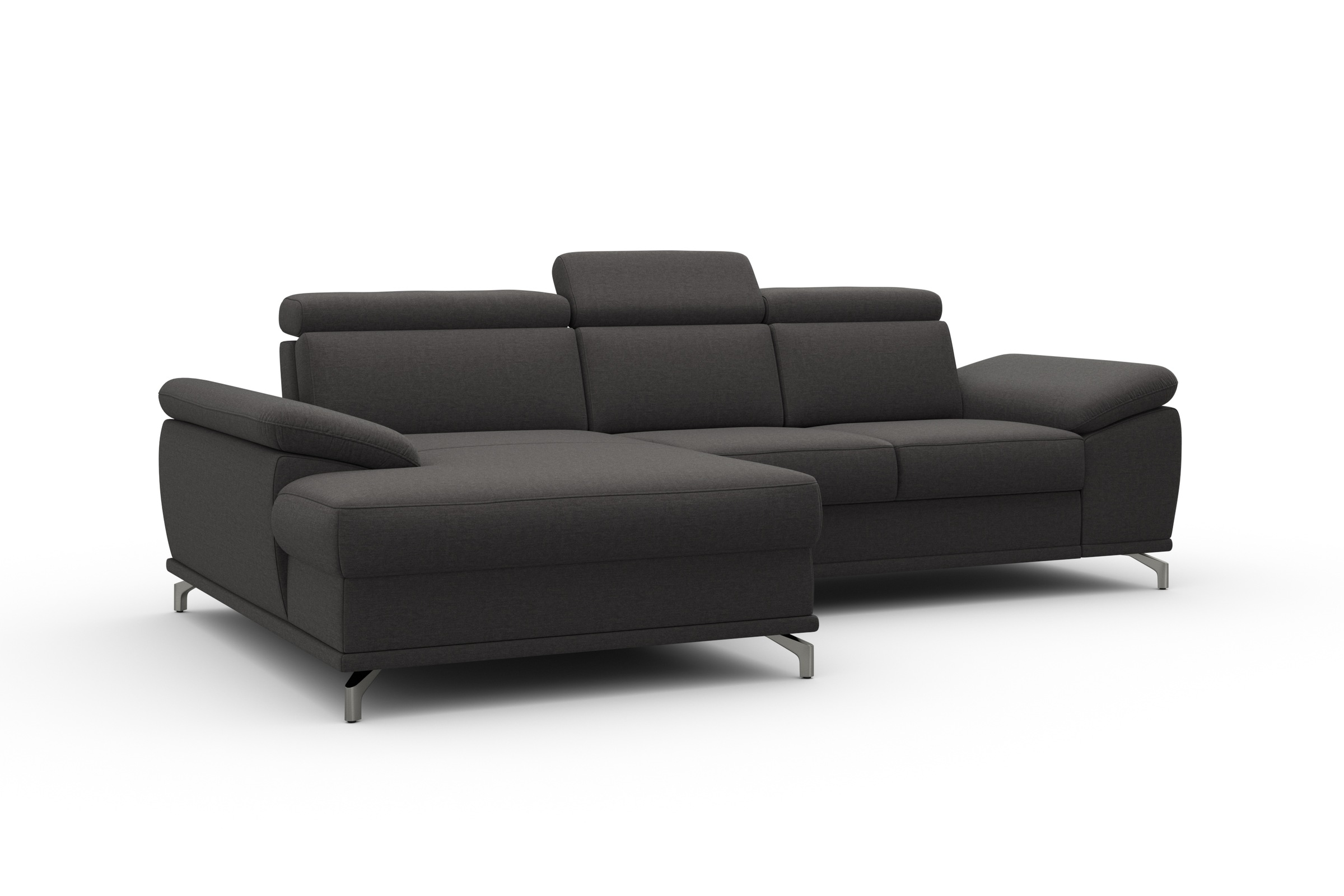 sit&more Ecksofa »Cabrio L-Form, mit Sitztiefenverstellung, Arm- und Kopfteilverstellung«, 2 Nierenkissen, Federkern, optional Bettfunktion und Stauraum
