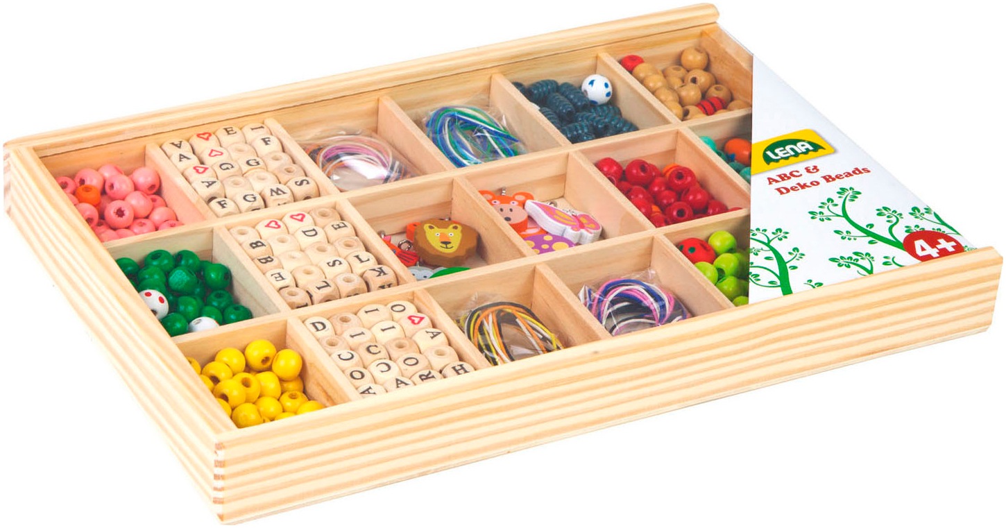 Lena® Kreativset »Holzperlen Holzkassette, groß«
