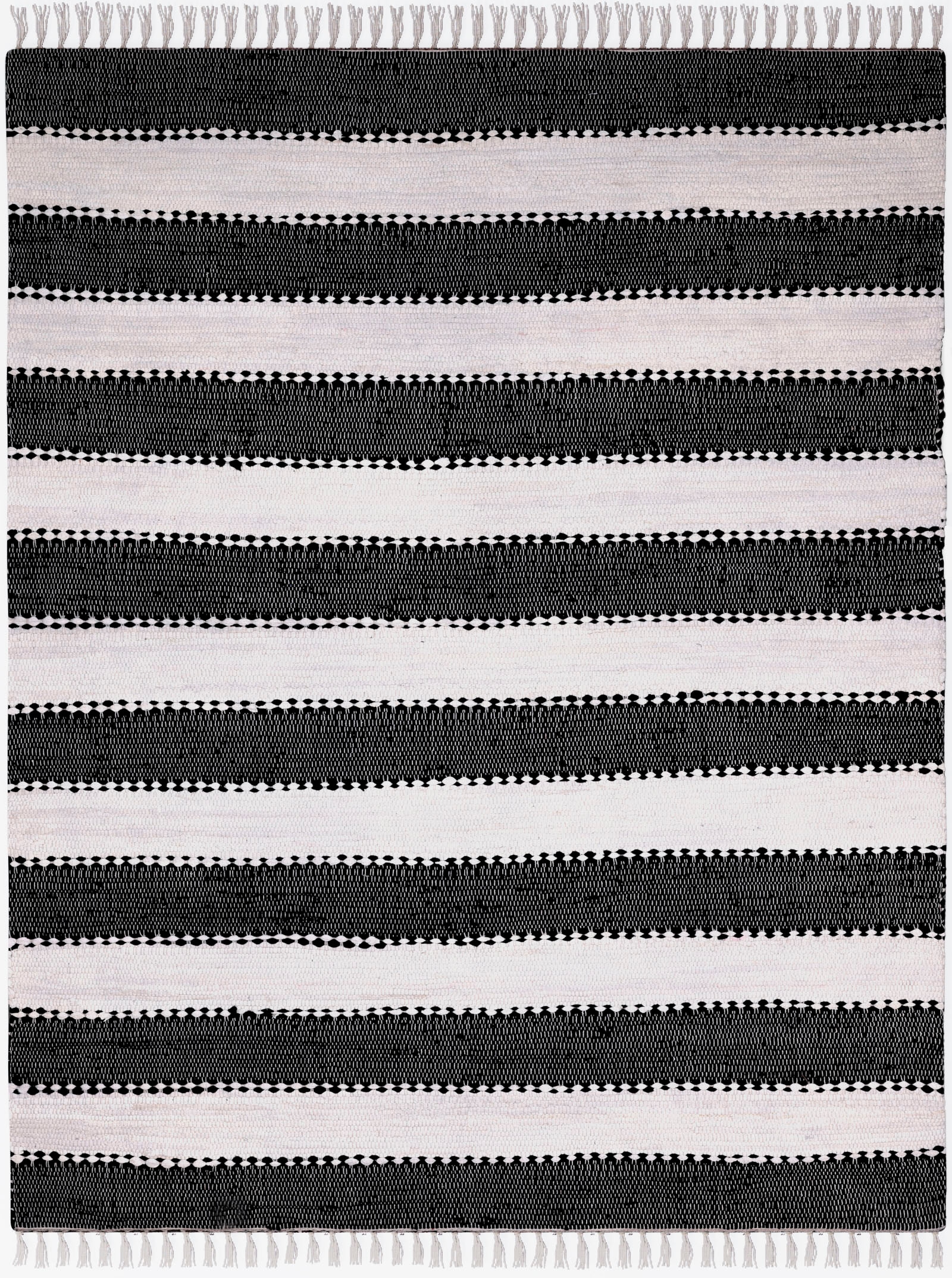 Myflair Möbel & Accessoires Teppich »Karim«, rechteckig, 10 mm Höhe, Handweb Teppich, gestreift, 90% Baumwolle, handgewebt, mit Fransen