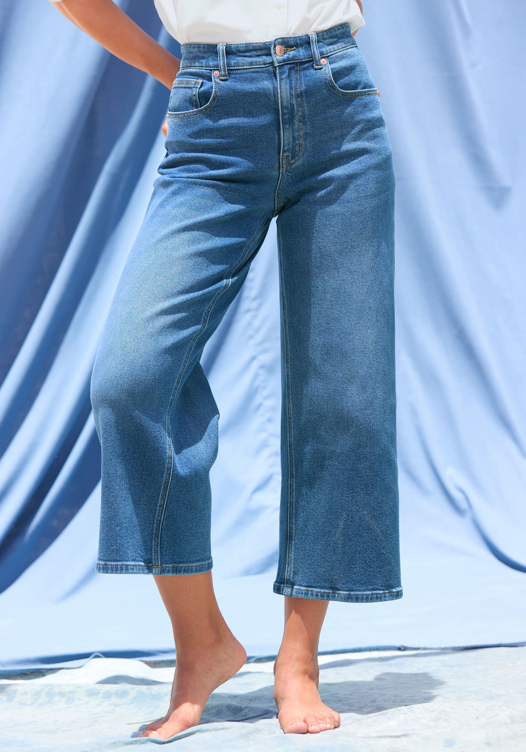 LASCANA 7/8-Jeans, aus Baumwoll-Denim, Straight-Leg günstig online kaufen