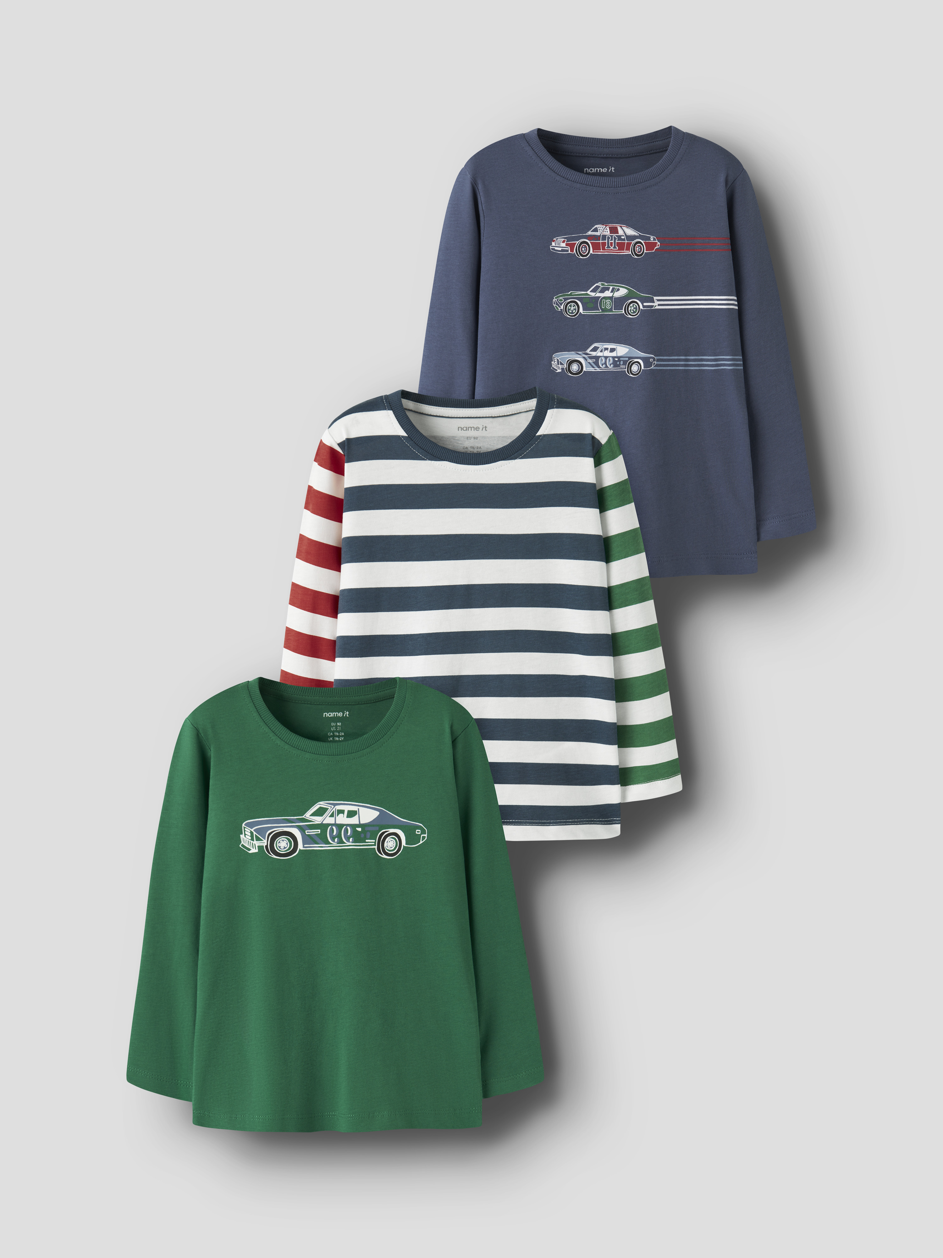Name It Langarmshirt "NMMNIKO 3P LS TOP" Packung, 3 Baumwolle, regular fit
