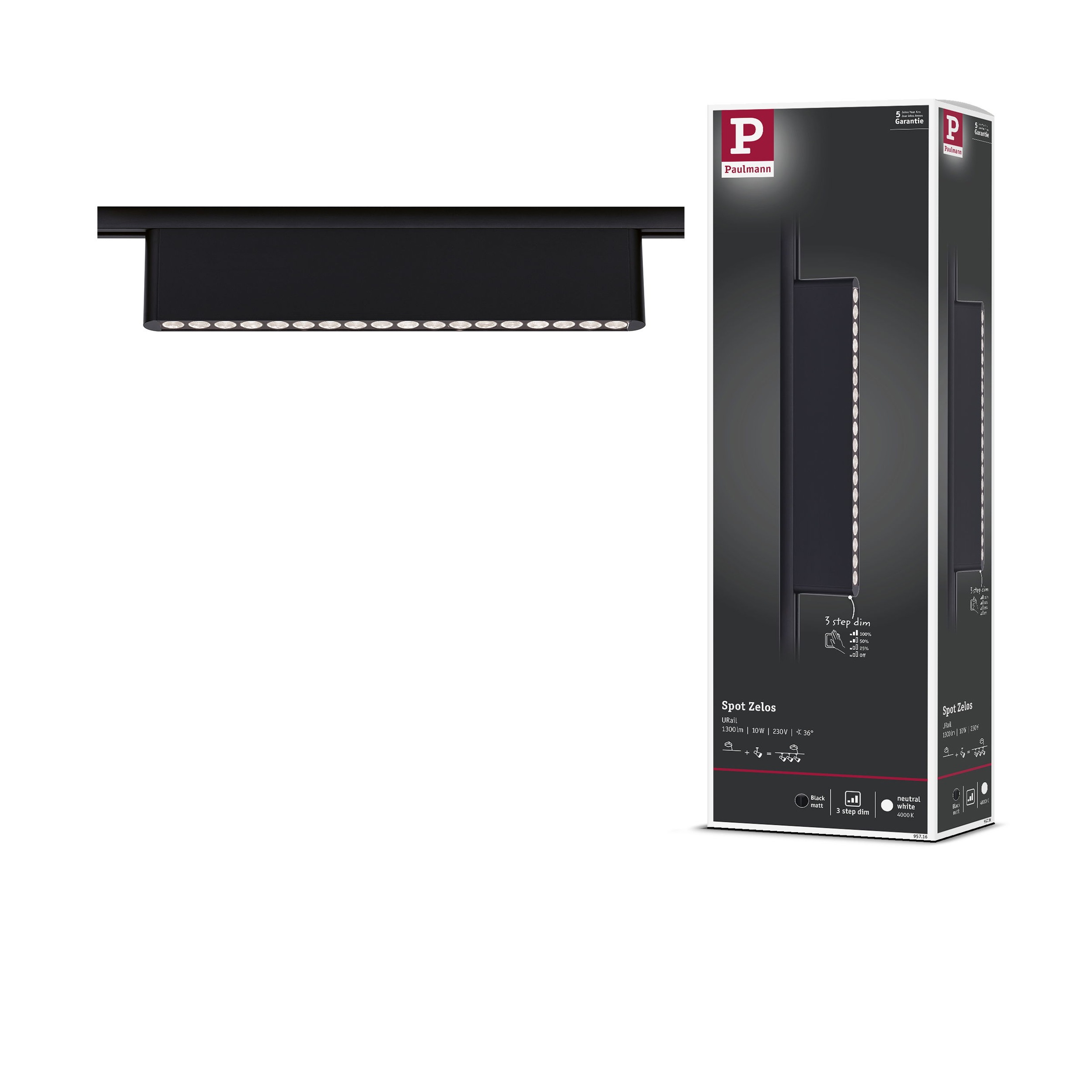 Paulmann Schienensystem-Leuchten »Zelos 1100lm 10W 4000K dimmbar 230V« LED-Modul 1 Stk. Neutralweiß 3-Step-Dim