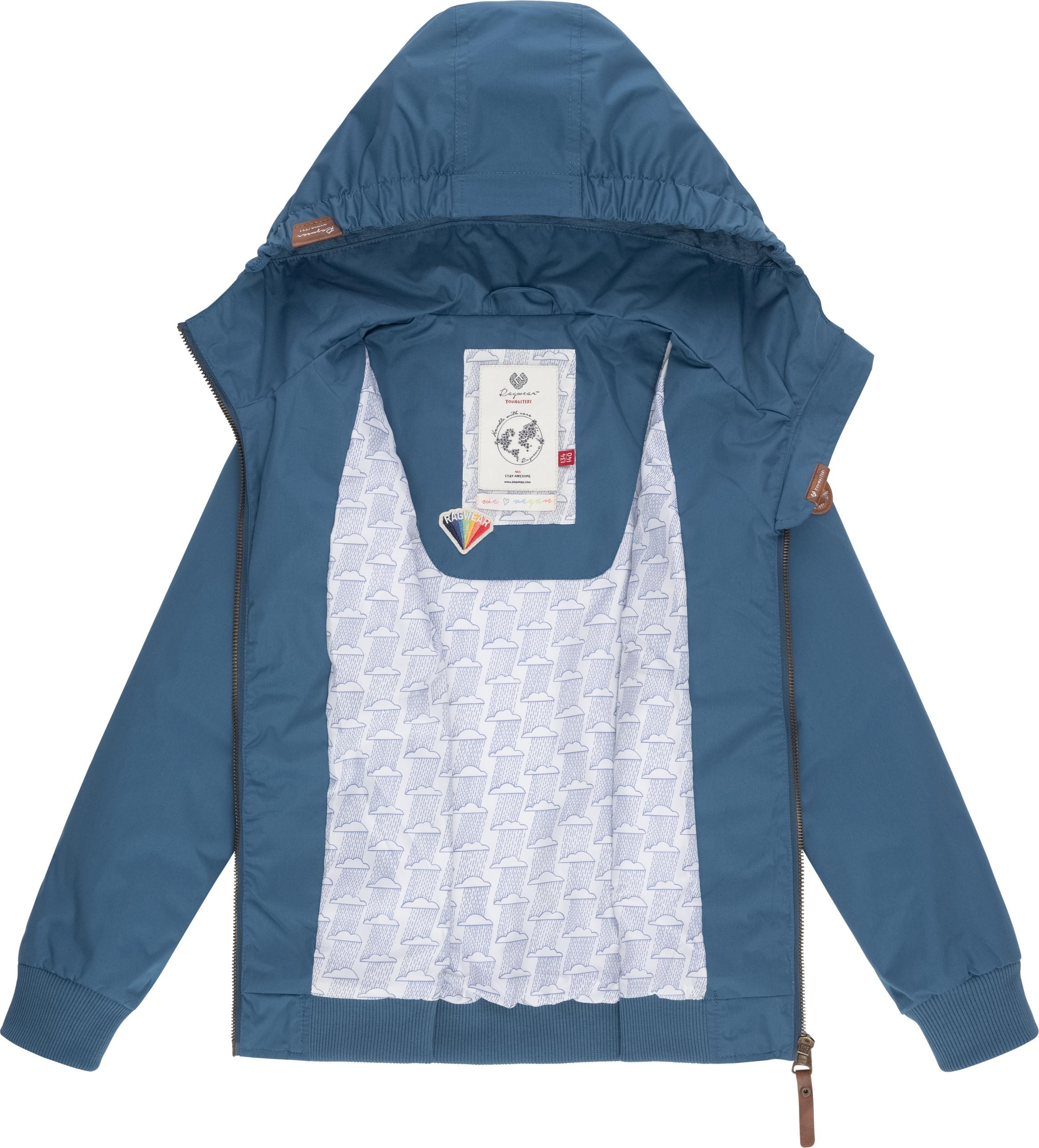 Ragwear Outdoorjacke »Kristla II«, mit Kapuze, Stylische, einfarbige Mädchen Übergangsjacke