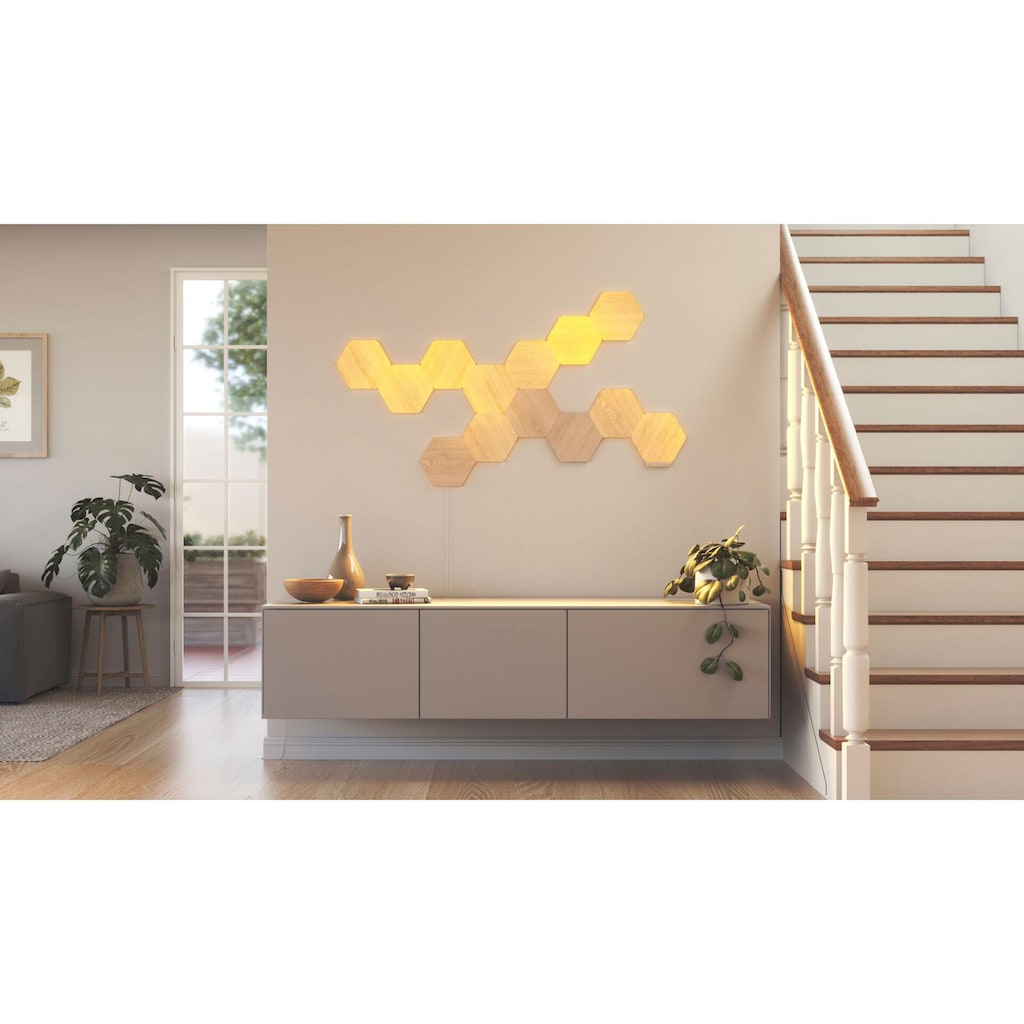 nanoleaf Dekolicht »Elements Wood Look«, Smarte Technologie und elegante Beleuchtung