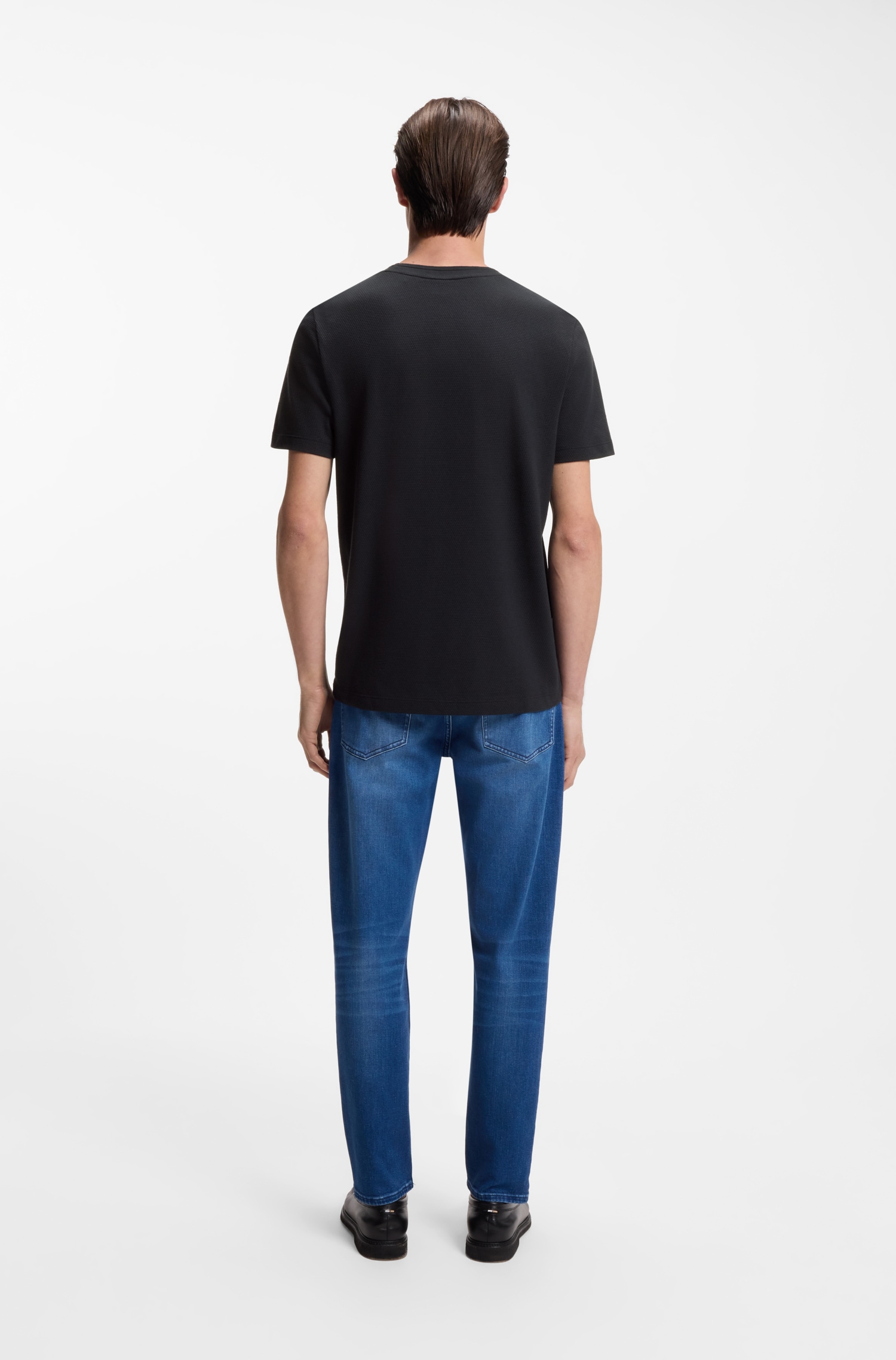 BOSS T-Shirt »Tiburt« mit Jacquard-Struktur, regular fit