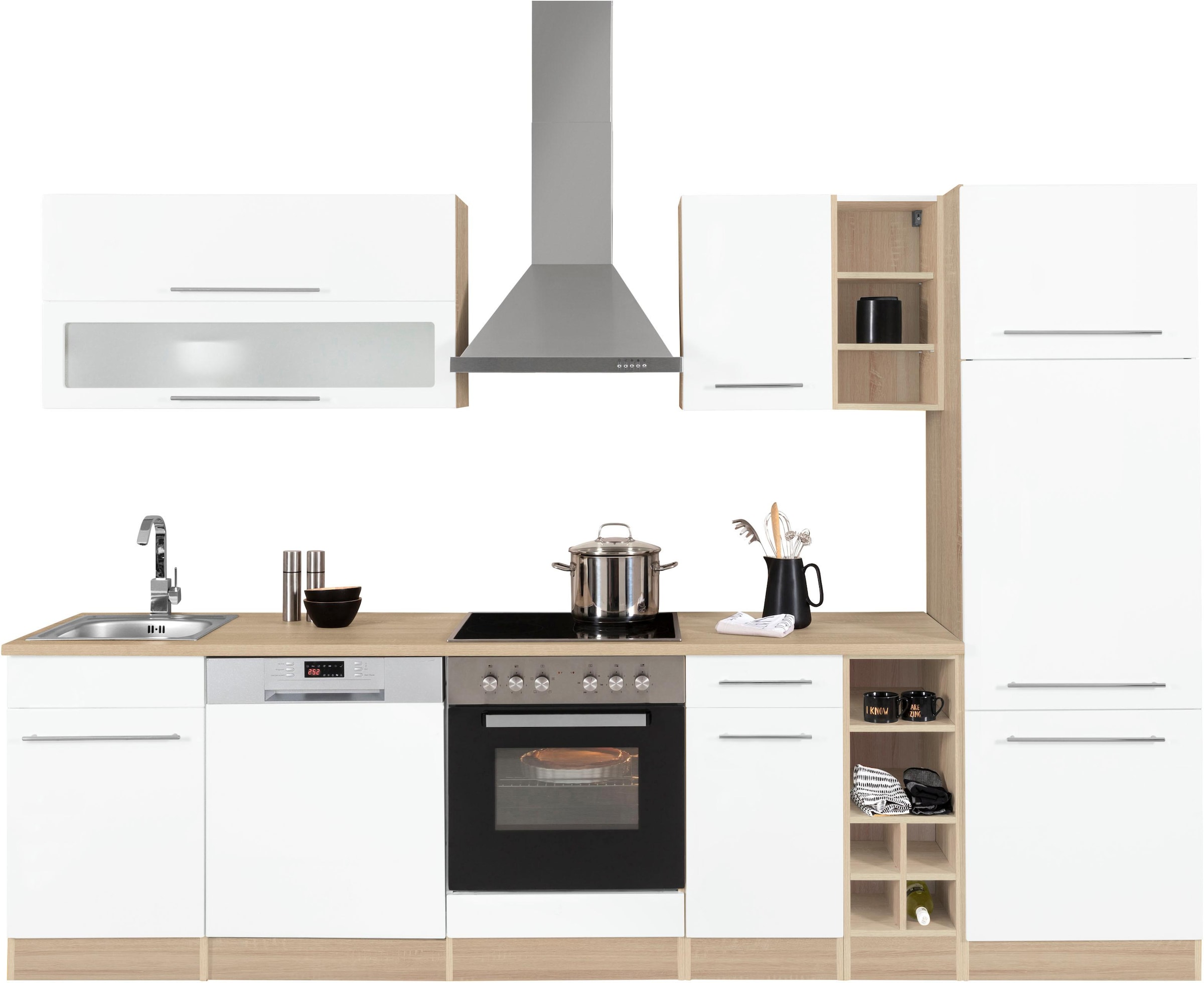 KOCHSTATION Küchenzeile »KS-Eton« ohne E-Geräte, Breite 300 cm