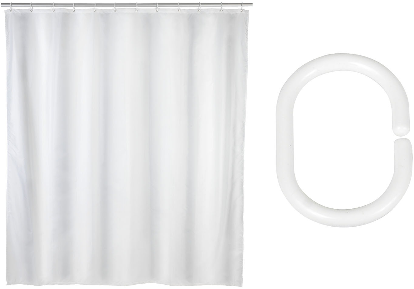 SCHÖNER WOHNEN-Kollektion Duschvorhang ""Nes"" Breite 180 cm Set, 17 Stk. t günstig online kaufen
