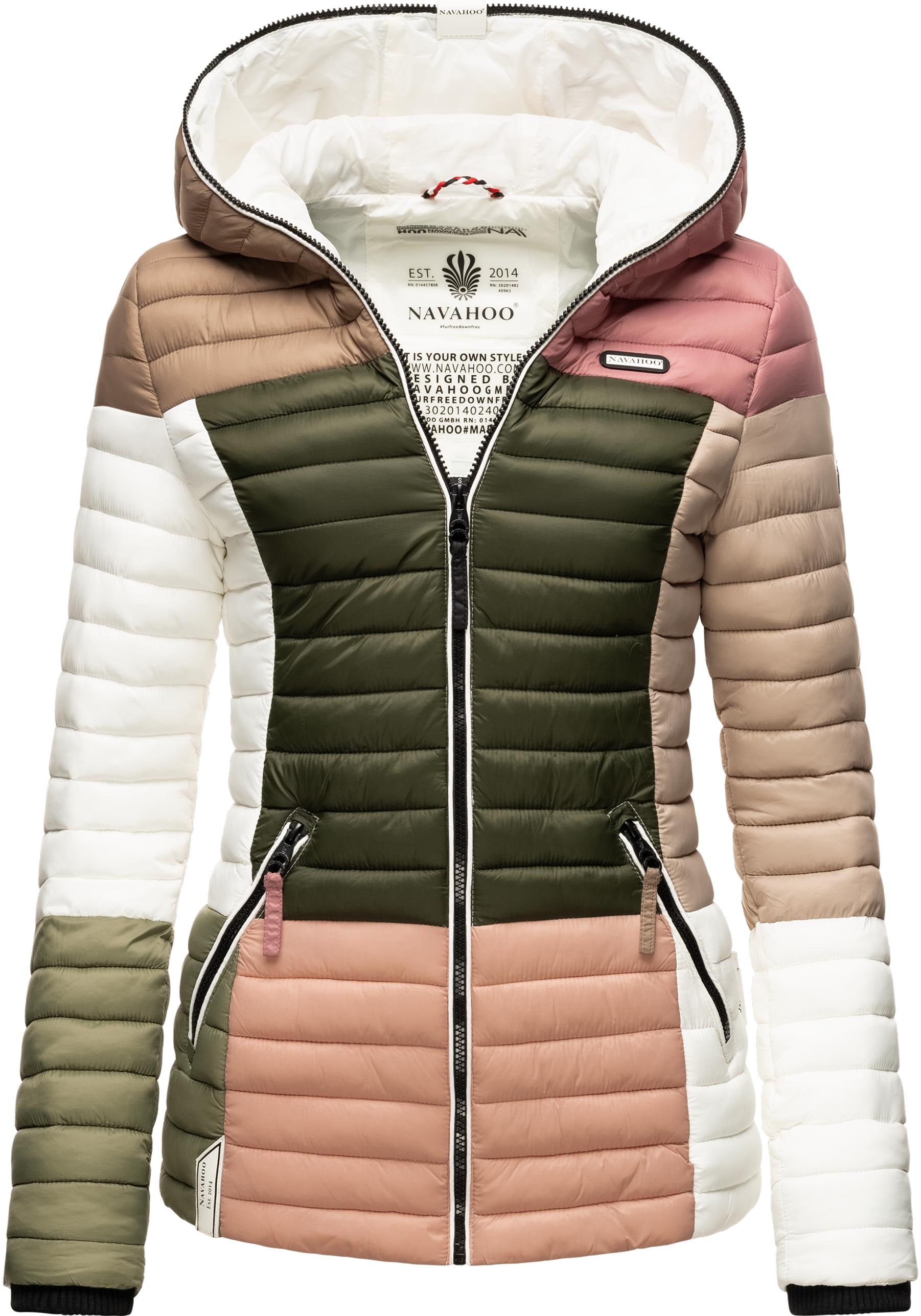 Navahoo Steppjacke "Multikulti" mitKapuze stylische Colorblocking Übergangs günstig online kaufen
