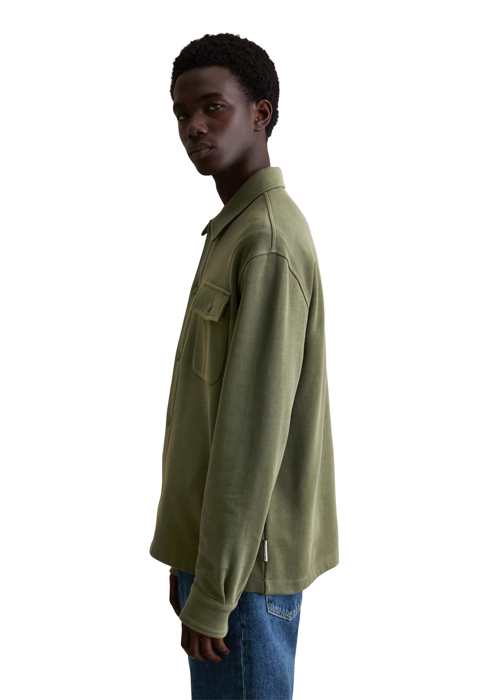 Marc O'Polo DENIM Kurzjacke »aus Bio-Baumwolle mit feiner Struktur« ohne Kapuze