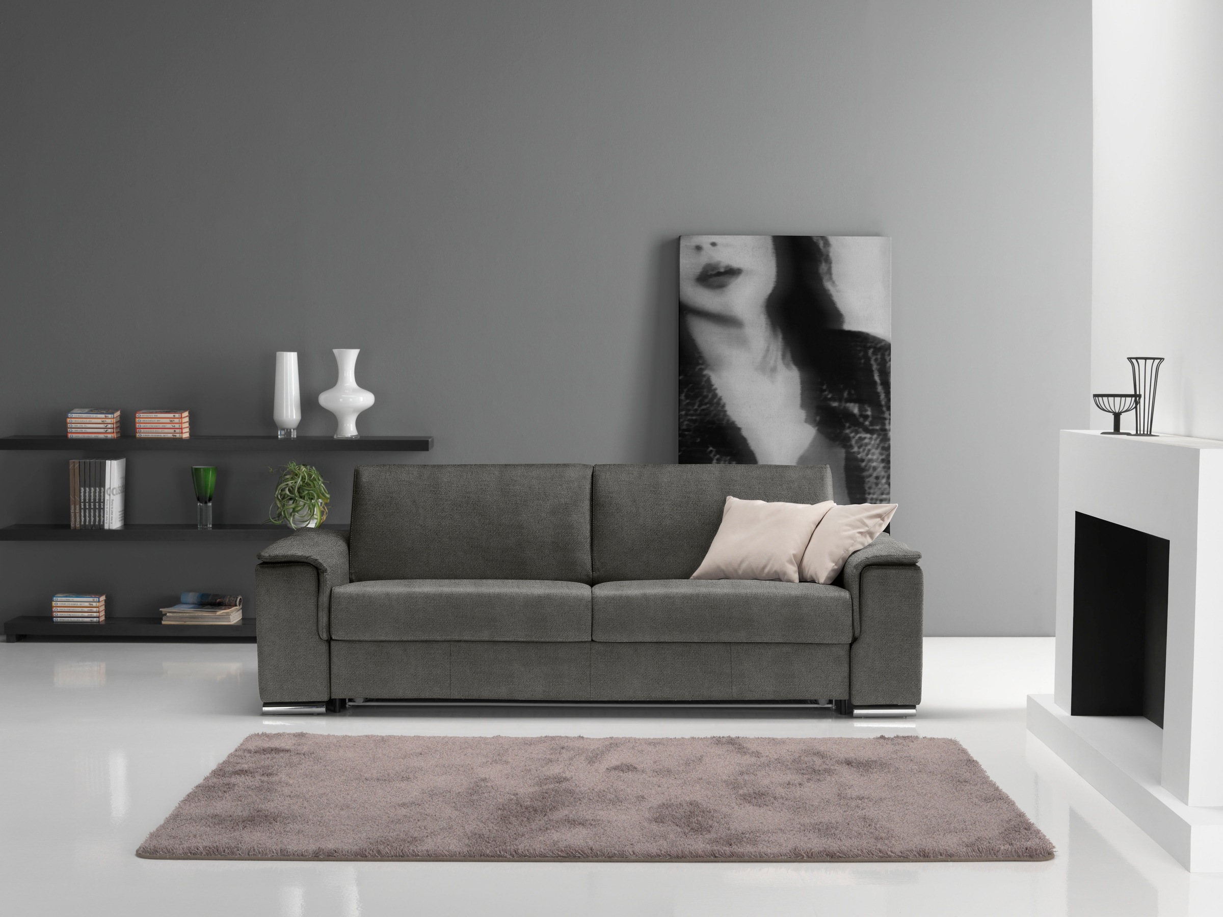 Egoitaliano 2,5-Sitzer »Cecilia, modern und elegant mit erstklassigem Sitzkomfort«, mit verchromten Metallfüßen
