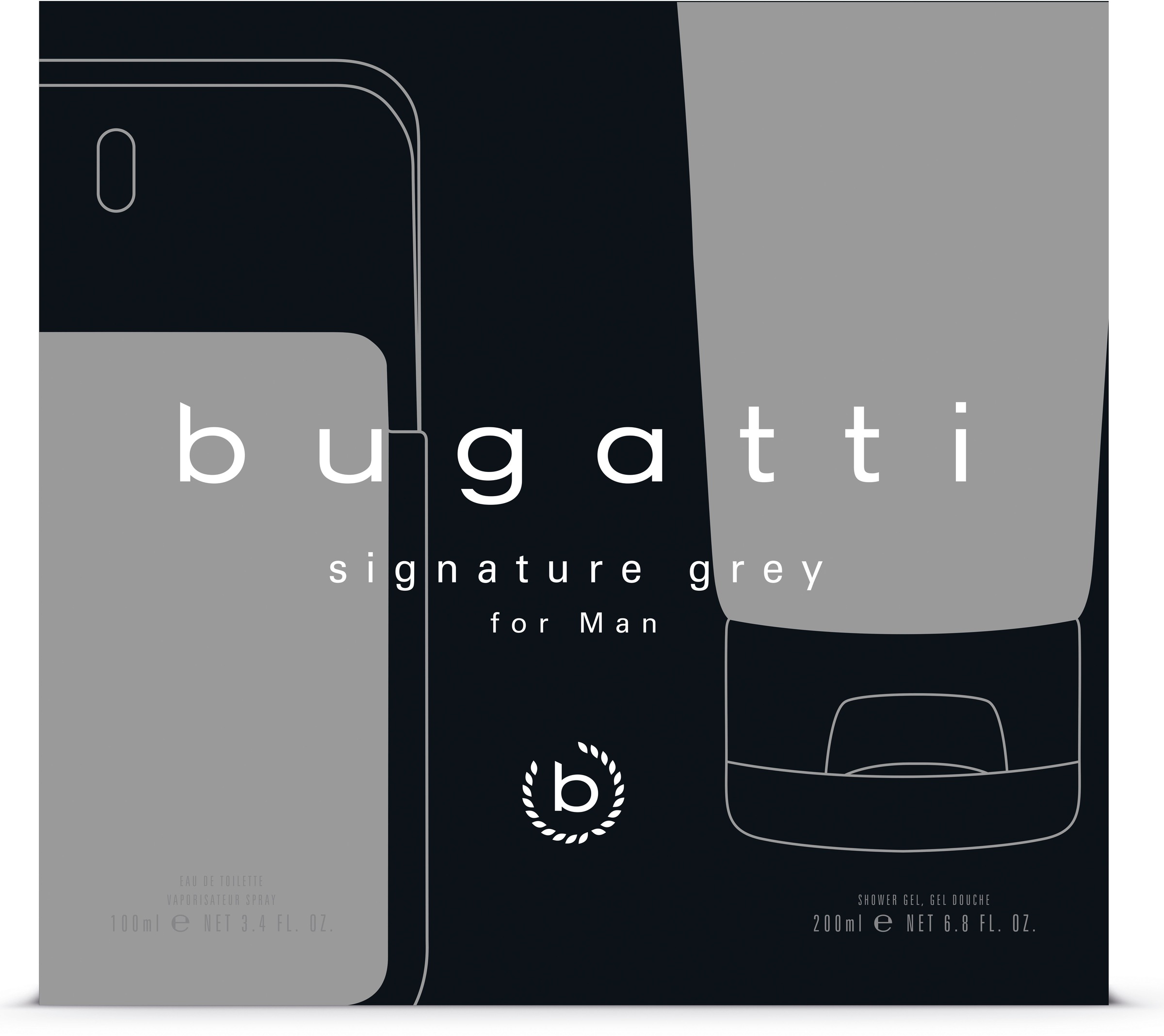 bugatti Eau de Toilette »bugatti signature man grey GP 100ml EDT + 200 ml SG«,  (2 tlg.) | BAUR