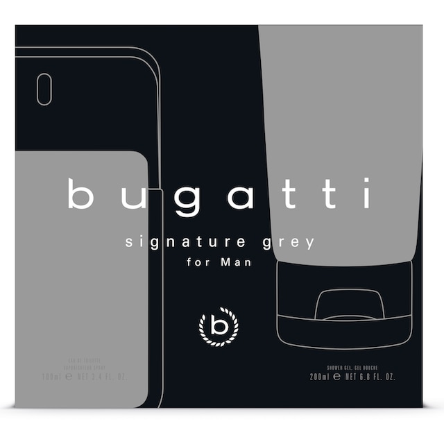 bugatti Eau de Toilette »bugatti signature man grey GP 100ml EDT + 200 ml SG«,  (2 tlg.) | BAUR