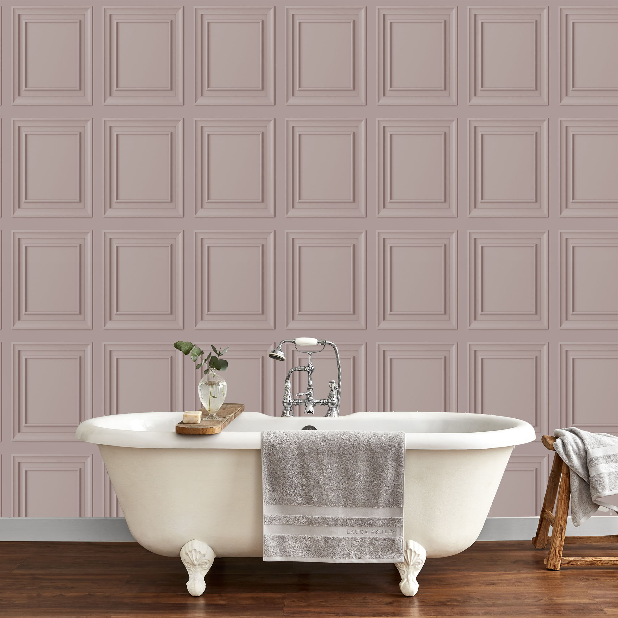 Laura Ashley Vliestapete "Laura Ashley Redbrook Wood Panel Blush Vliestapete" 3D-Optik Glatt Laura Ashley Redbrook Wood Panel Blush Vliestapete