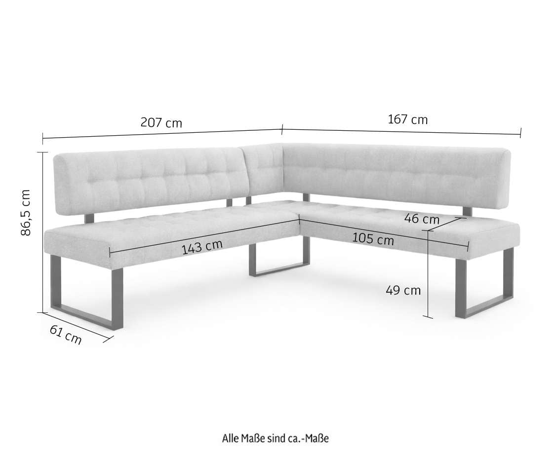 Home affaire Eckbankgruppe »Mia Essecke, Sitzgruppe, Eckbankgruppe, Küchenbankgruppe« Set, 4er, 4 tlg. Eckbank mit Wellenfederung; Tisch in Eiche massiv