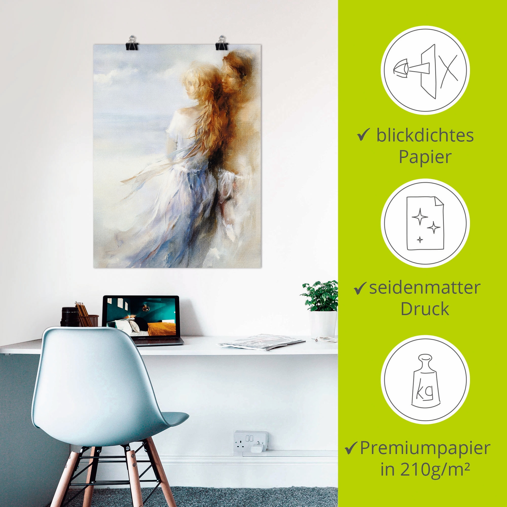 Artland Wandbild »Zusammen«, Paar, (1 St.), als Leinwandbild, Poster in verschied. Größen
