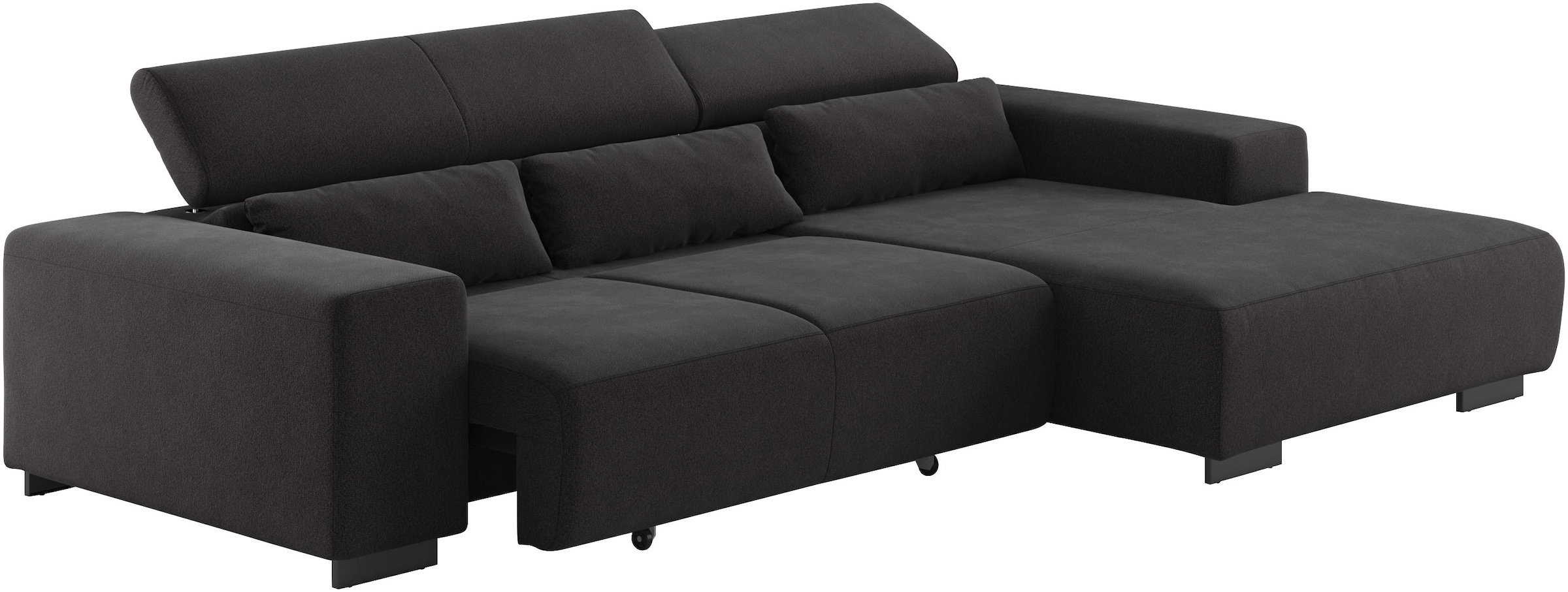 COTTA Ecksofa »Side L-Form, mit Kopfteilverstellung & 3 Nierenkissen«, optional motorische Sitztiefenverstellung