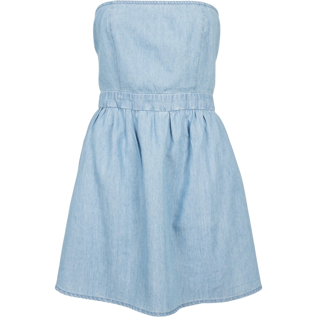 URBAN CLASSICS Shirtkleid »Urban Classics Damen Ladies Denim Bandeau Dress«, (1 tlg.)