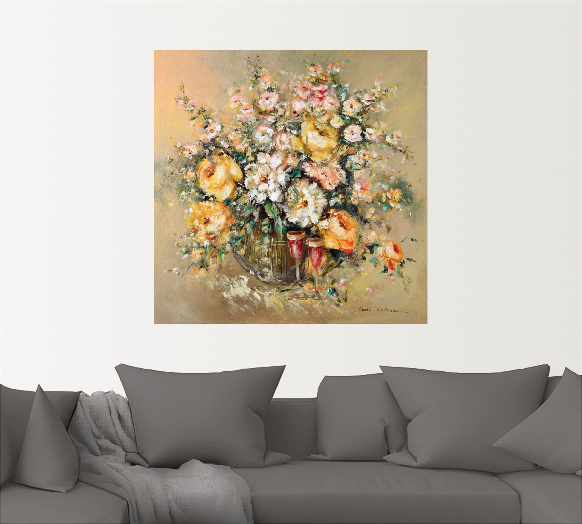 Artland Wandbild "Blumen und Spirituosen", Blumen, (1 St.), als Leinwandbil günstig online kaufen