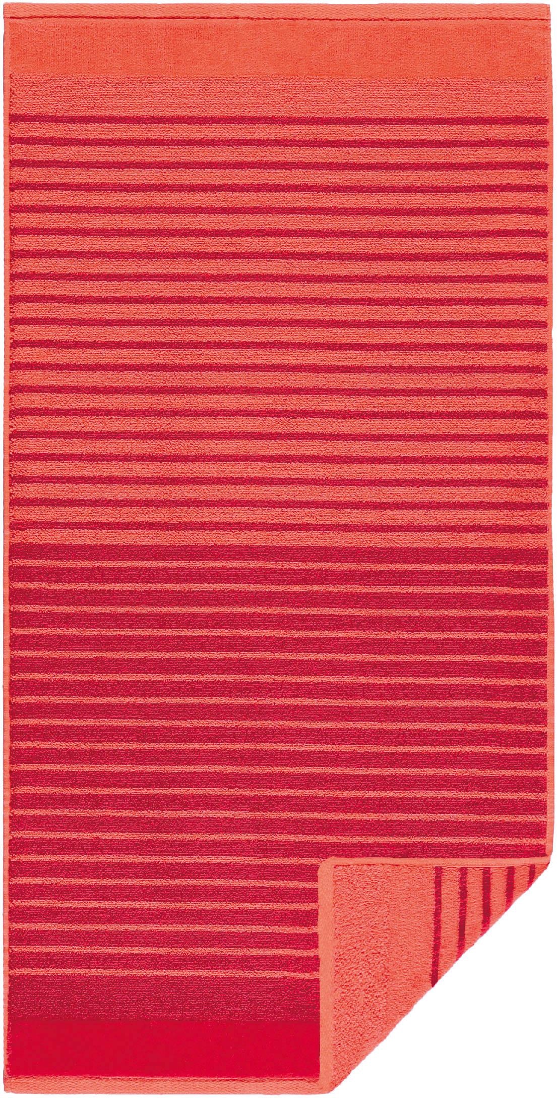 Duschtuch EGERIA, B:70cm L:140cm, rot, Walkfrottee, Obermaterial: 100% Baumwolle, Handtücher, "Maris", Double Face mit Streifen, reine Baumwolle