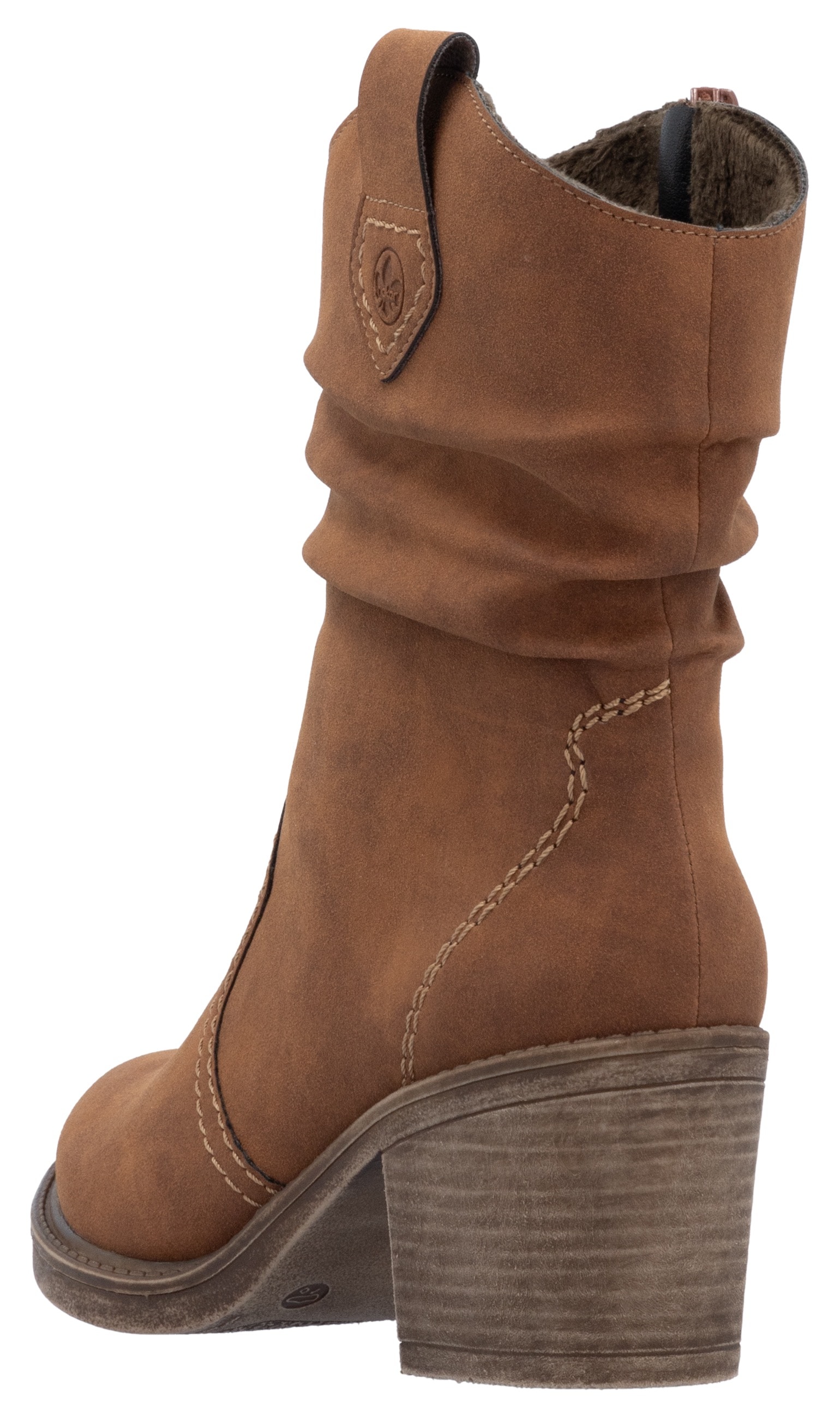 Rieker Westernstiefelette, Cowboystiefelette, Boots, Blockabsatz, mit gerafftem slouchy Schaft