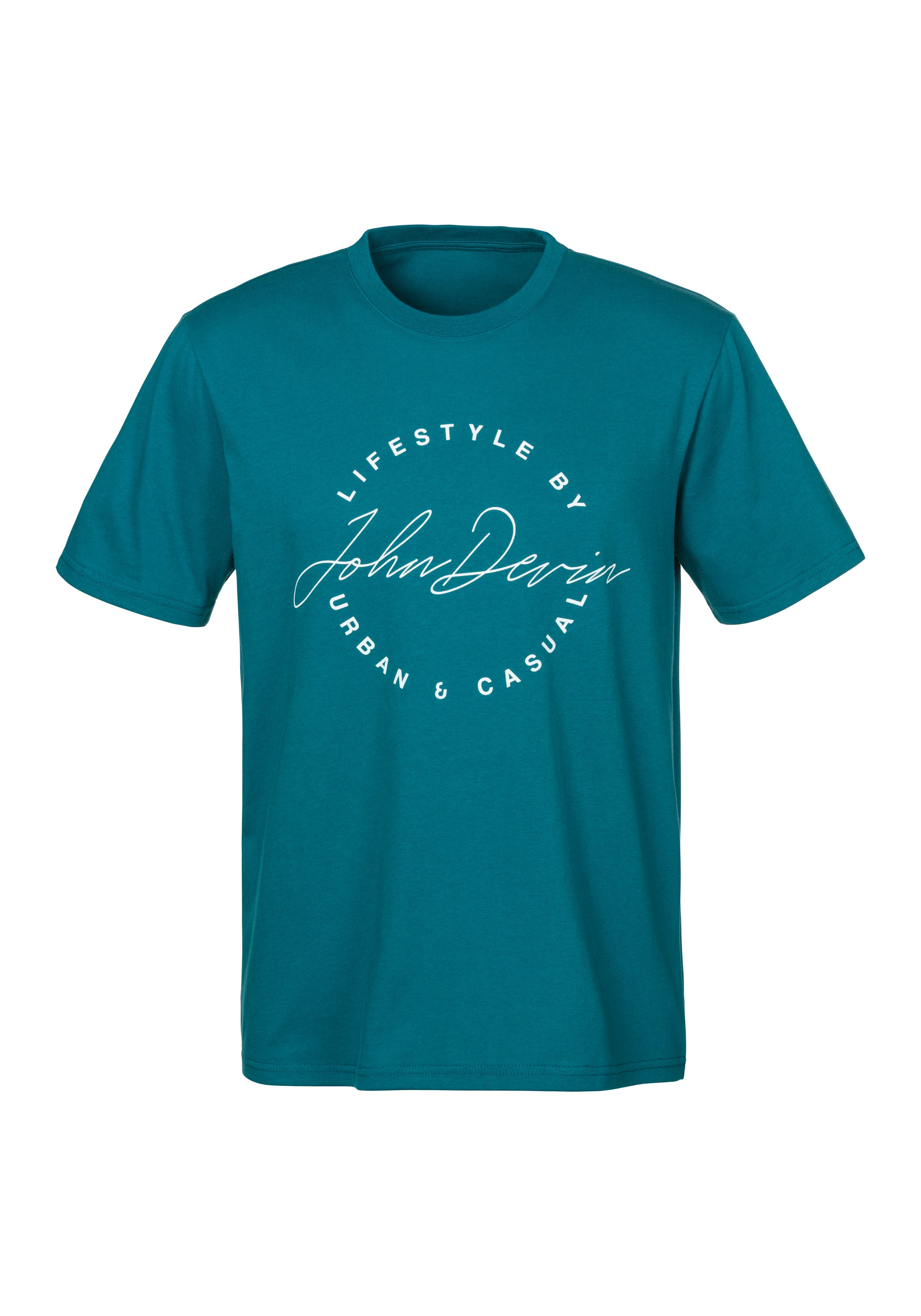 John Devin T-Shirt, Rundhalsshirt mit Print aus reiner Baumwolle günstig online kaufen