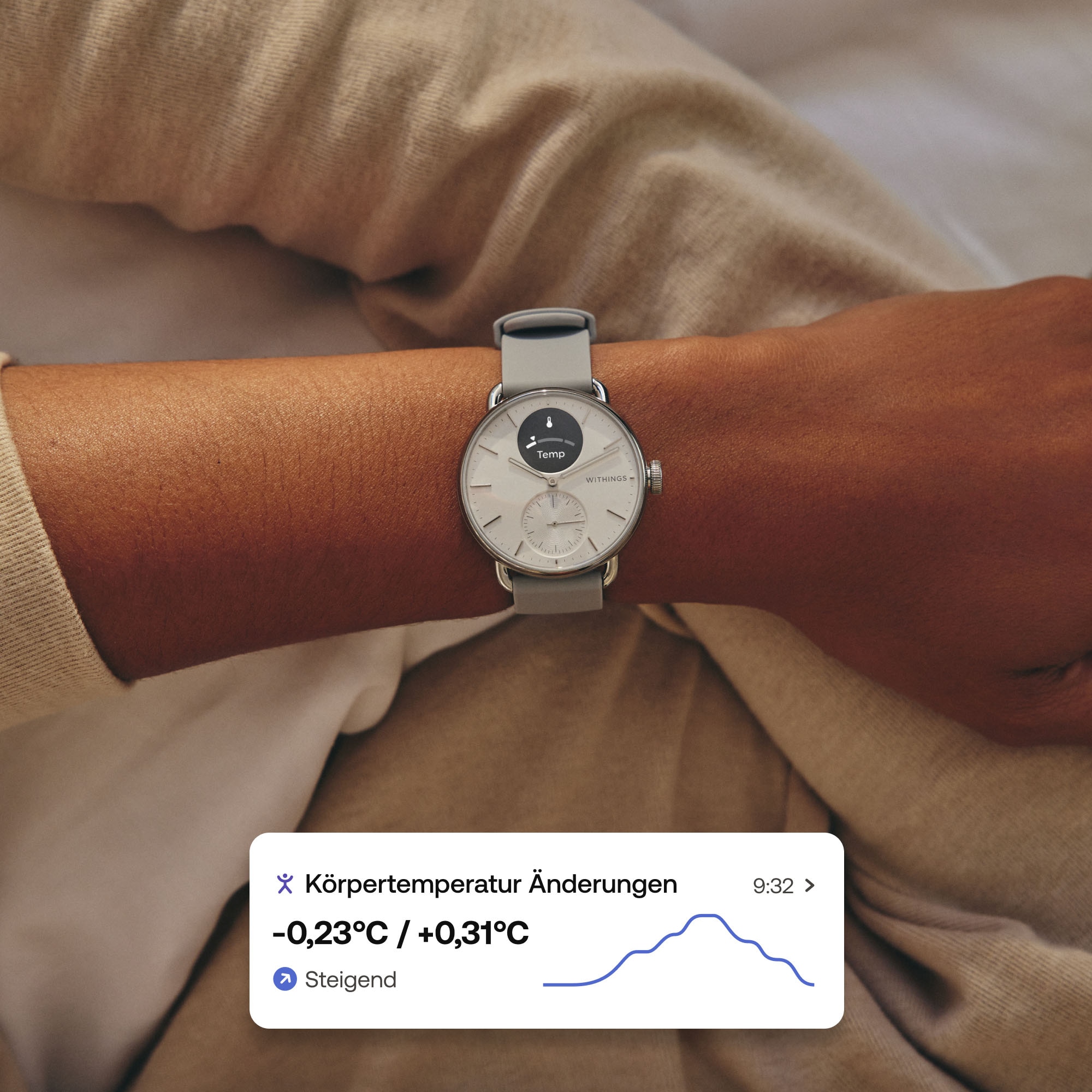 Withings Smartwatch »ScanWatch 2 38mm«, HealthSense OS,)