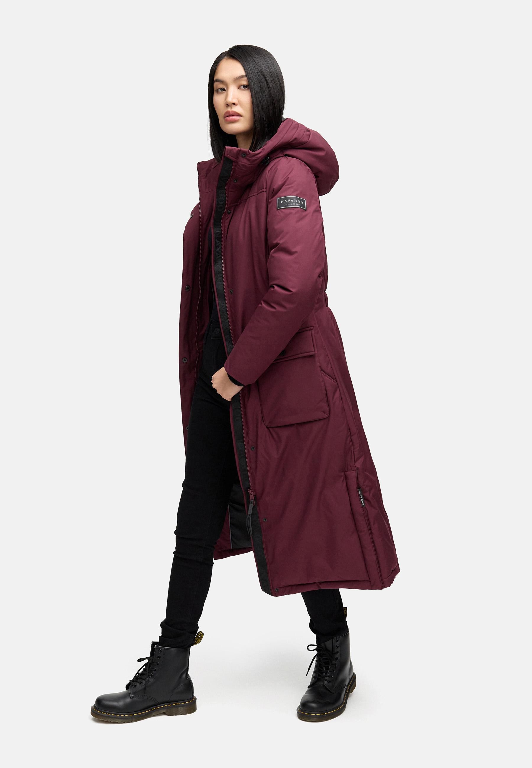 Navahoo Wintermantel »Wolkenfrost XIV« Extralanger Damen Mantel mit Kapuze