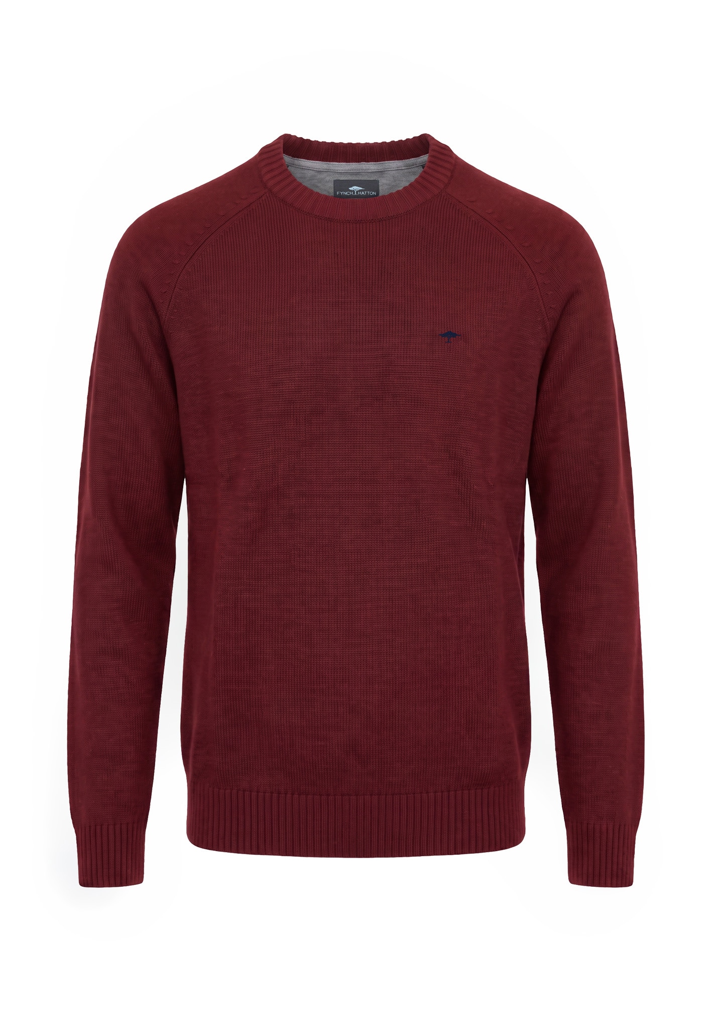 FYNCH-HATTON Wollpullover mit Kaschmiranteil, Rundhalsausschnitt, Regular Fit