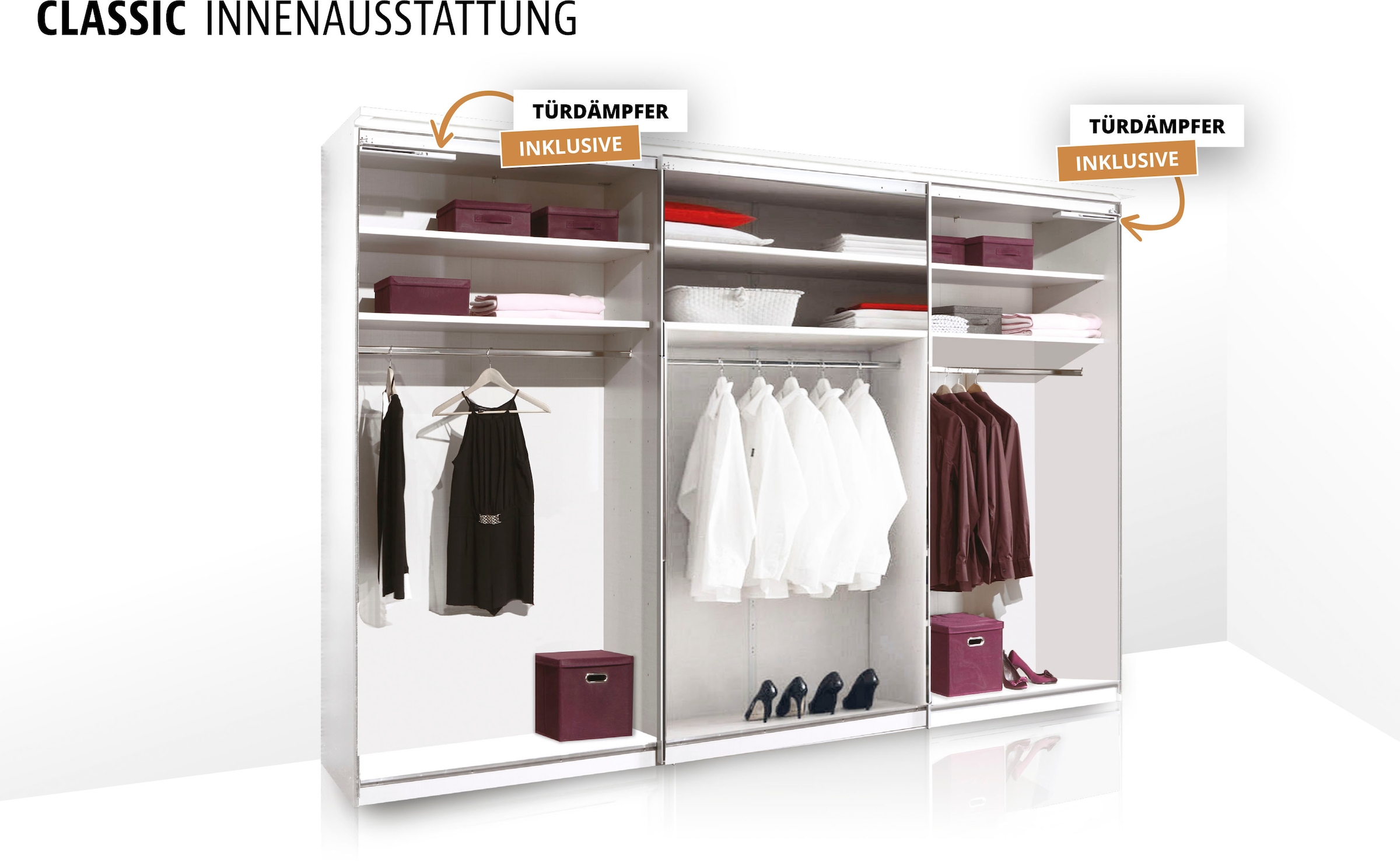 STAUD Schwebetürenschrank »Includo Glas, Made in Germany«