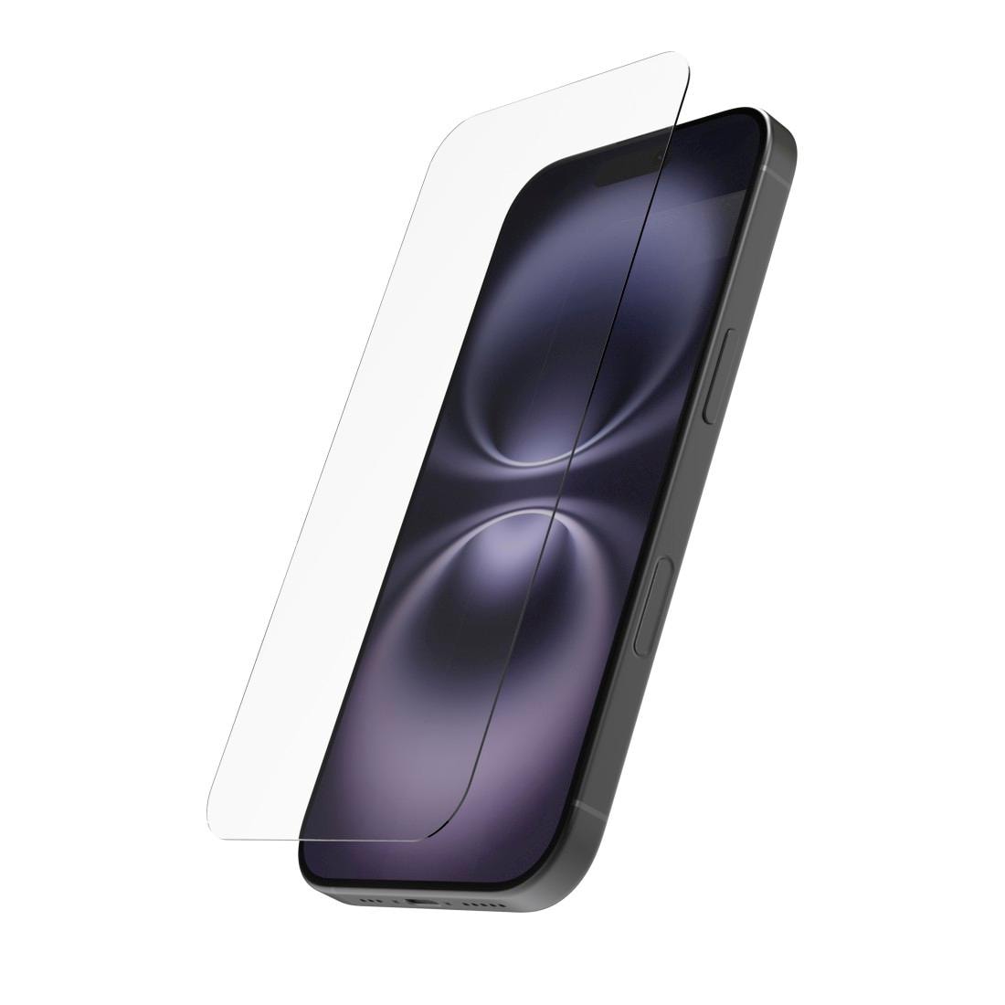 Hama Displayschutzglas »Displayschutz, Schutzglas für Apple iPhone 16 mit Montagehilfe,«, für iPhone 16, stoßfest, kratzfest, ultradünn