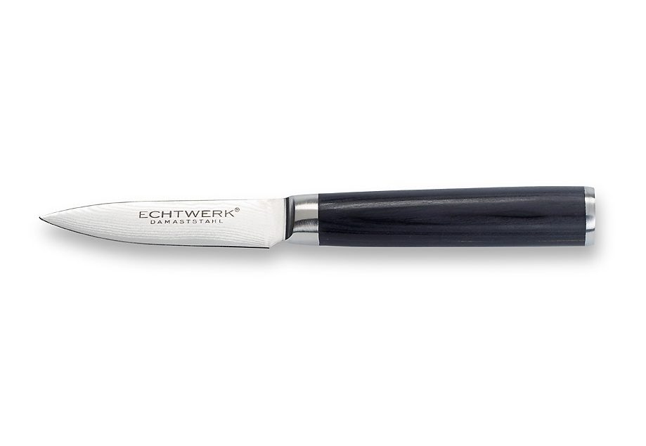 ECHTWERK Damastmesser "Damaszener" Schälmesser, ergonomischer Griff, Pakkaholz, hochwertiger Damaststahl