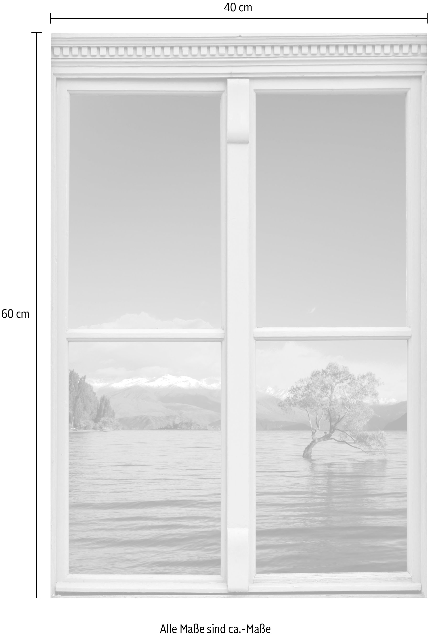 queence Wandsticker »See«, Wandsticker, Wandbild, selbstklebend, 3D, Fenster