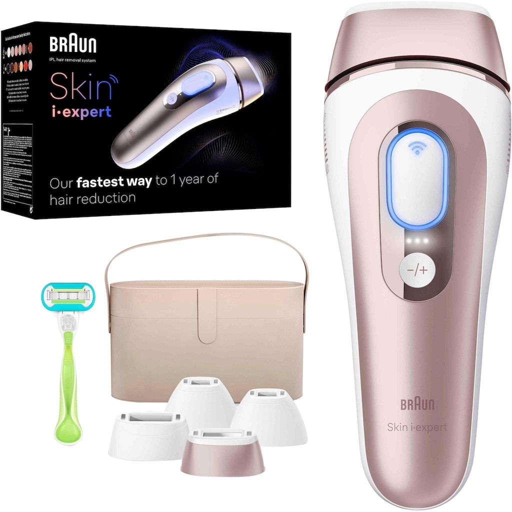 Braun IPL-Haarentferner »Smart Skin i·expert PL7387«, 4 Aufsätze für Gesicht & Körper, Venus Rasierer & Aufbewahrungsbox