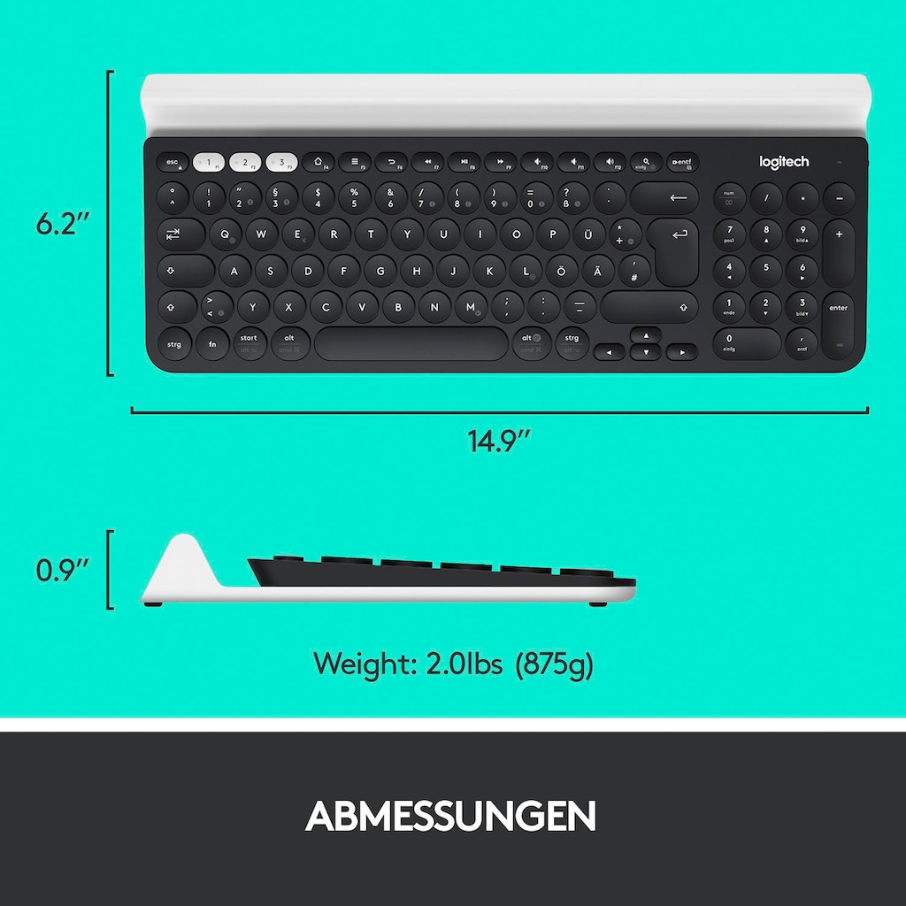 Logitech Wireless-Tastatur »K780 MULTI-DEVICE«, (Fn-Tasten-USB-Anschluss)