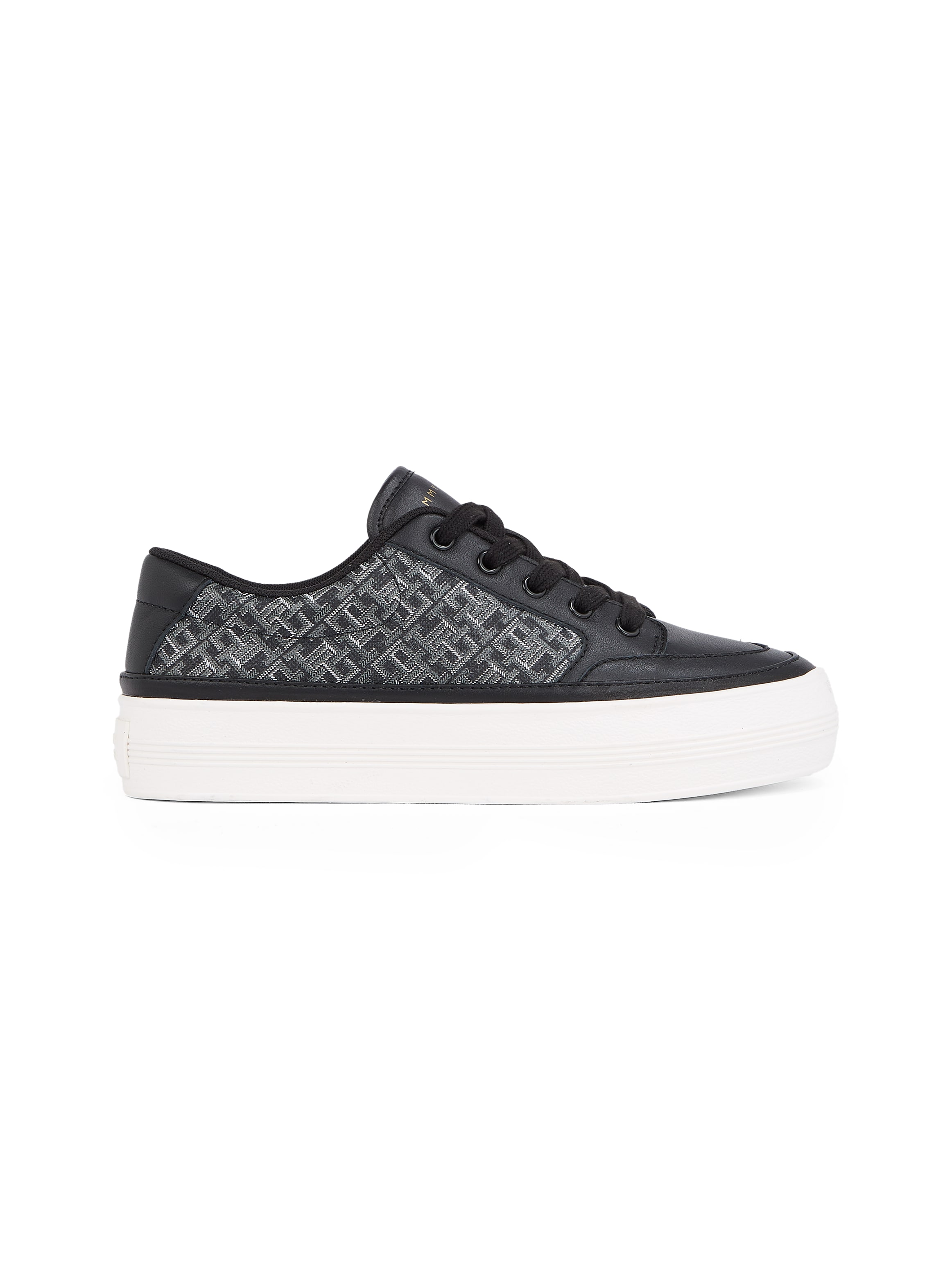 Tommy Hilfiger Plateausneaker »VULC LEATHER SNEAKER MONOGRAM«, Freizeitschuh, Halbschuh, Schnürschuh mit Allover-Logoprint