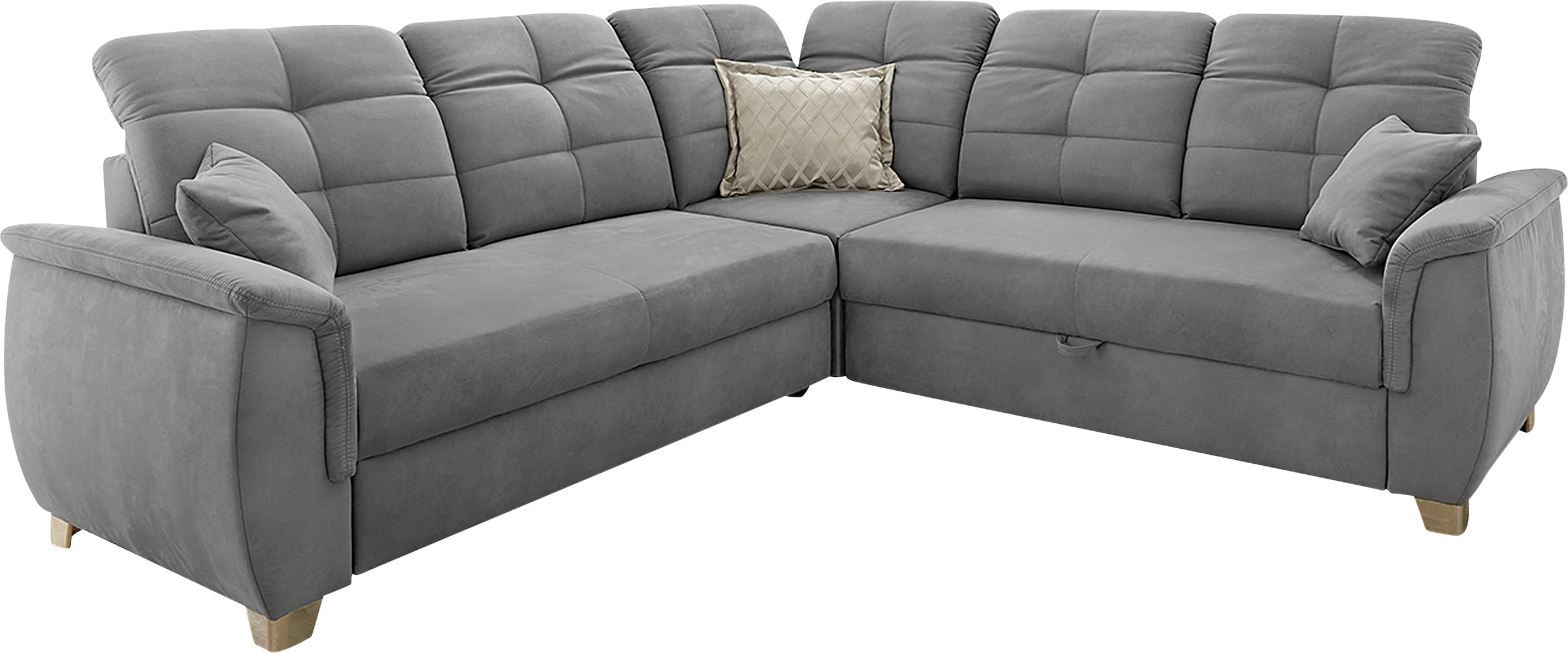 Jockenhöfer Gruppe Ecksofa Udine, verstellbare Kopfteile, Gästebett- und Relaxfunktion