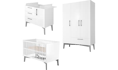 Babyzimmer-Komplettset »Mika«, (Set, 3 St., Kombi-Kinderbett, Kleiderschrank,...