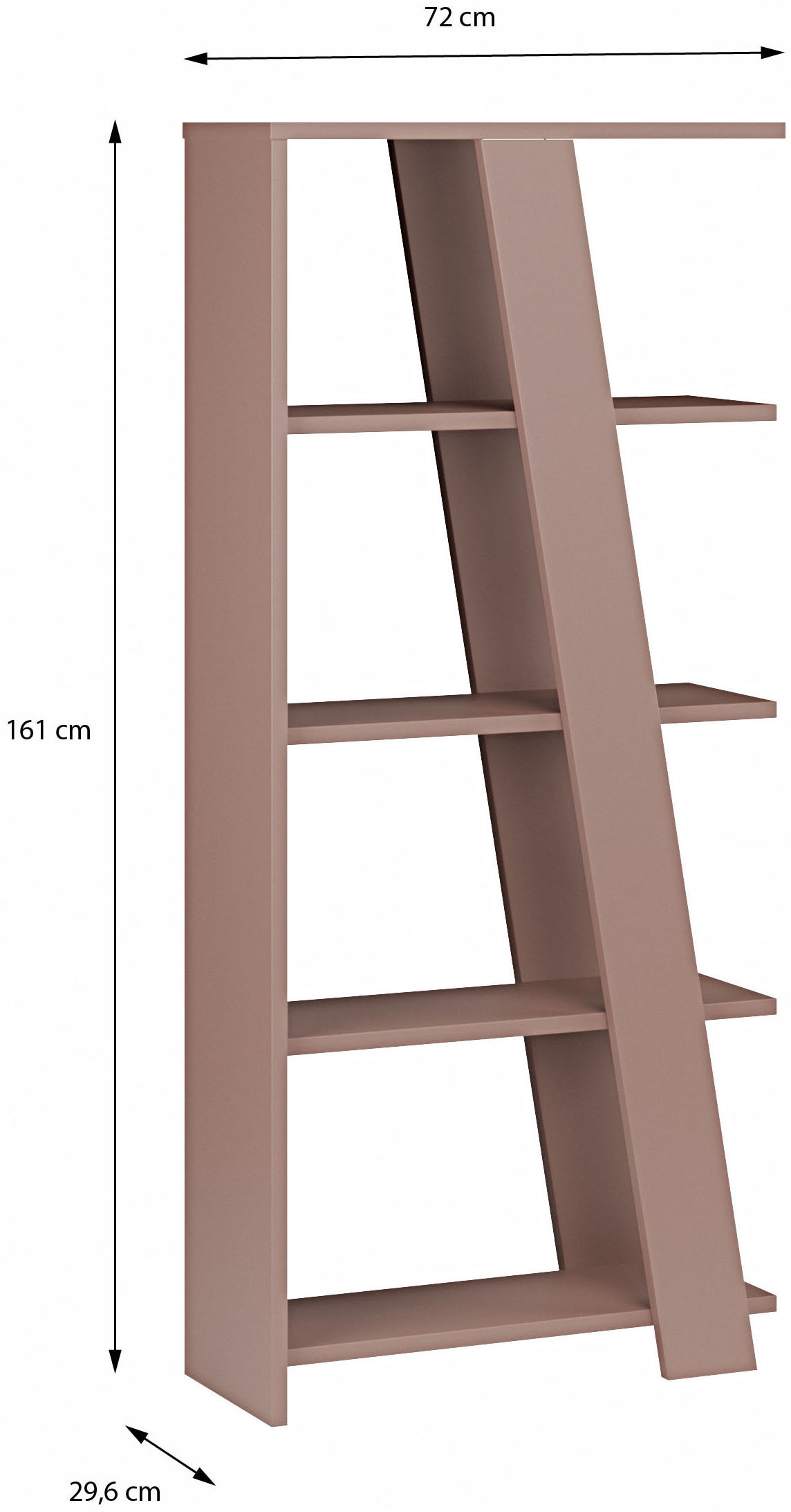 FORTE Standregal »Standregal, 4 Ablageböden, Höhe 161 cm« B/H/T 72/161/29,6 cm verschiedene Dekore
